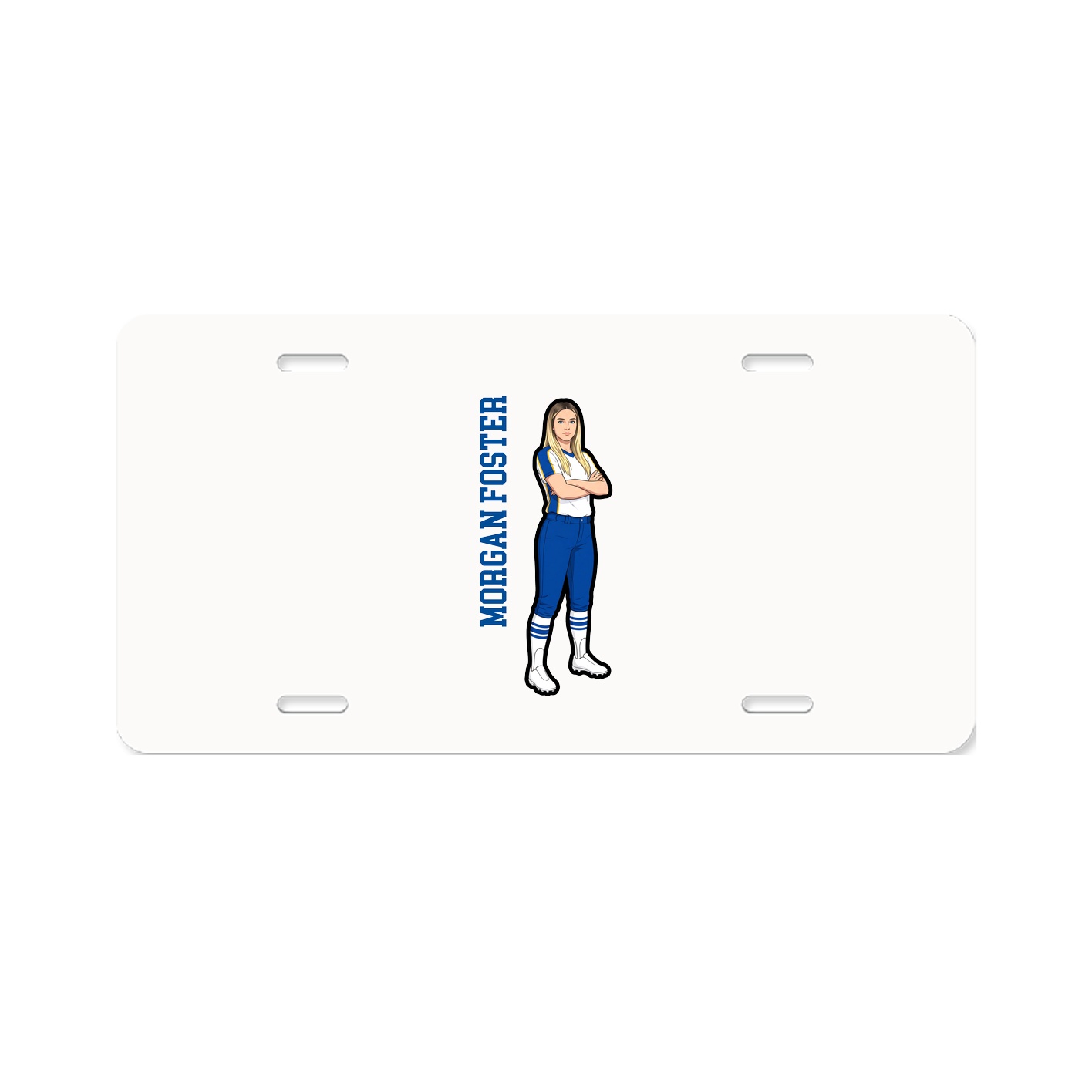 License Plate — Name Vertical in Classic