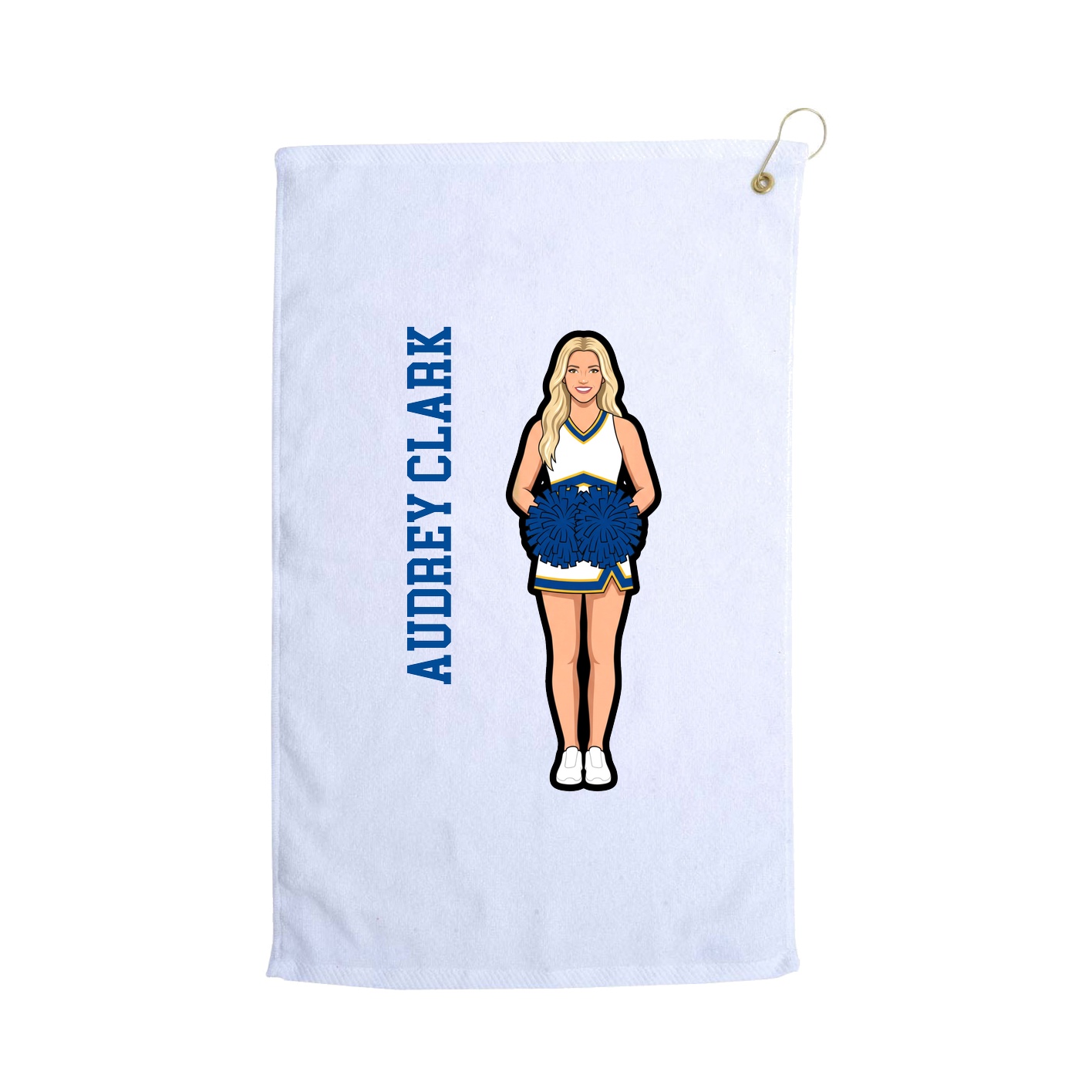 Golf Towel — Name Vertical in White
