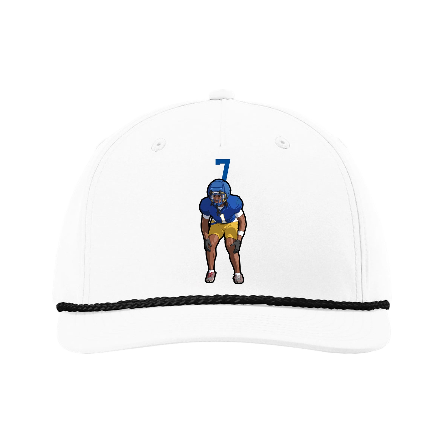 Five-Panel Classic Rope Cap — Number Top in White