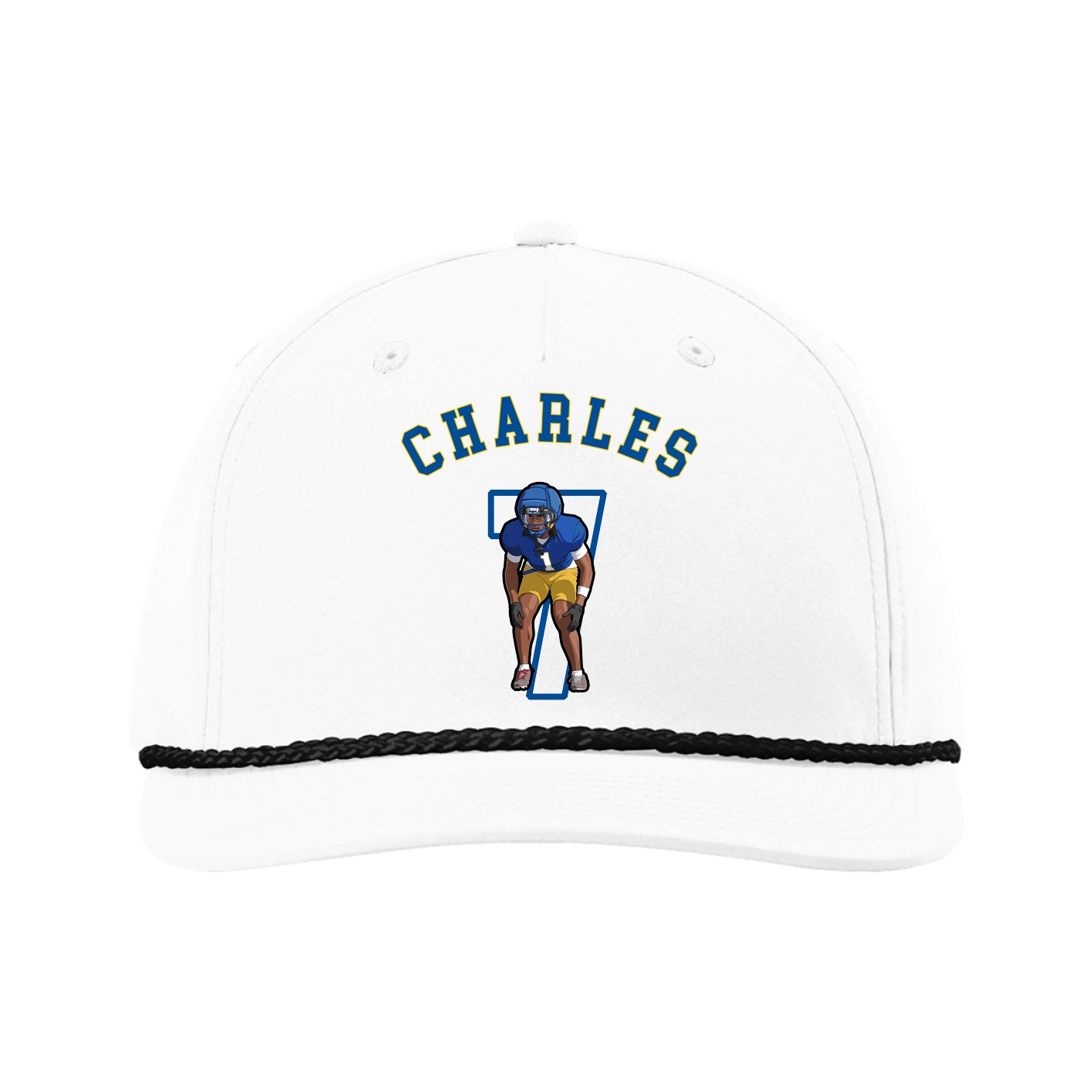 Five-Panel Classic Rope Cap — Shirsey Arch in White