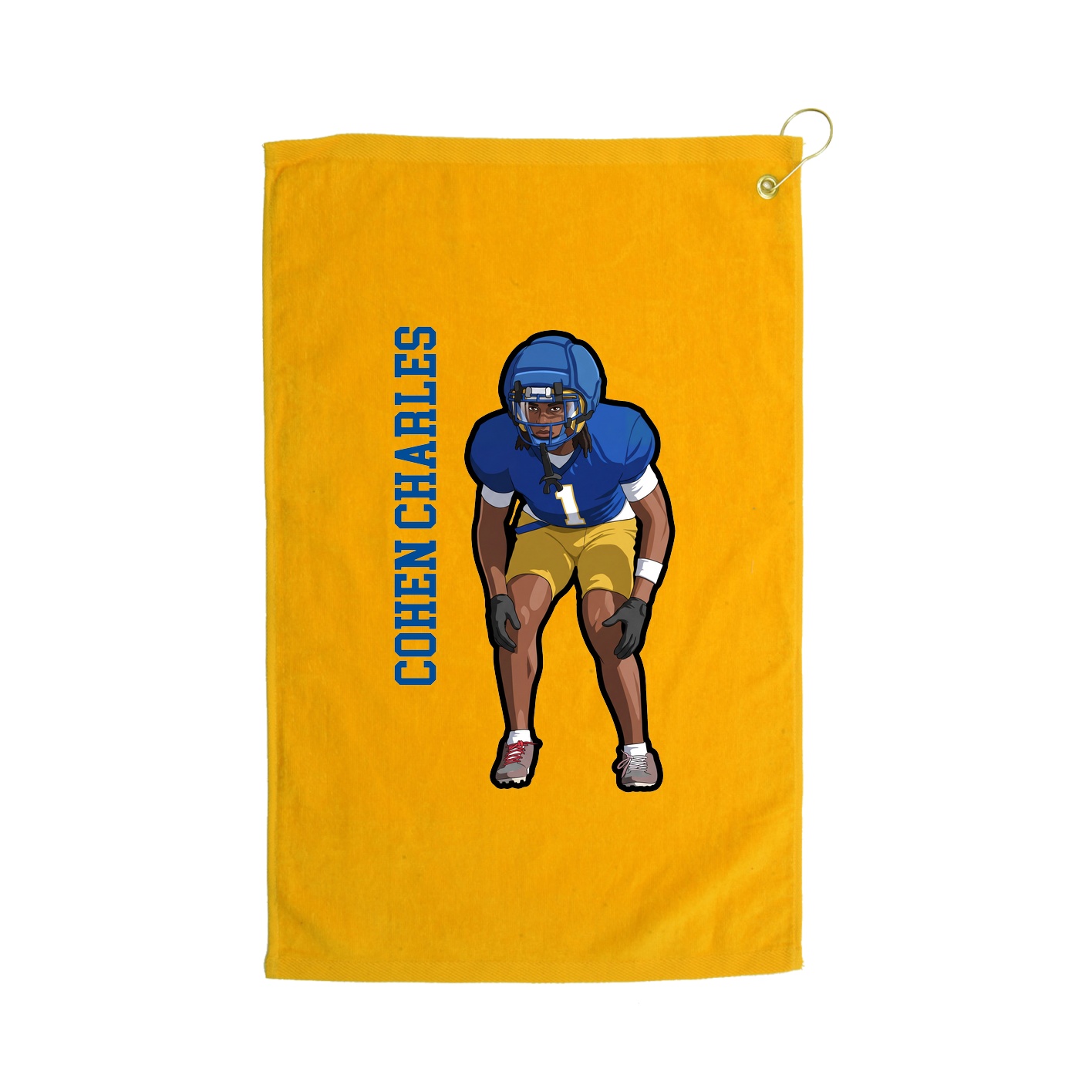 Golf Towel — Name Vertical in Gold