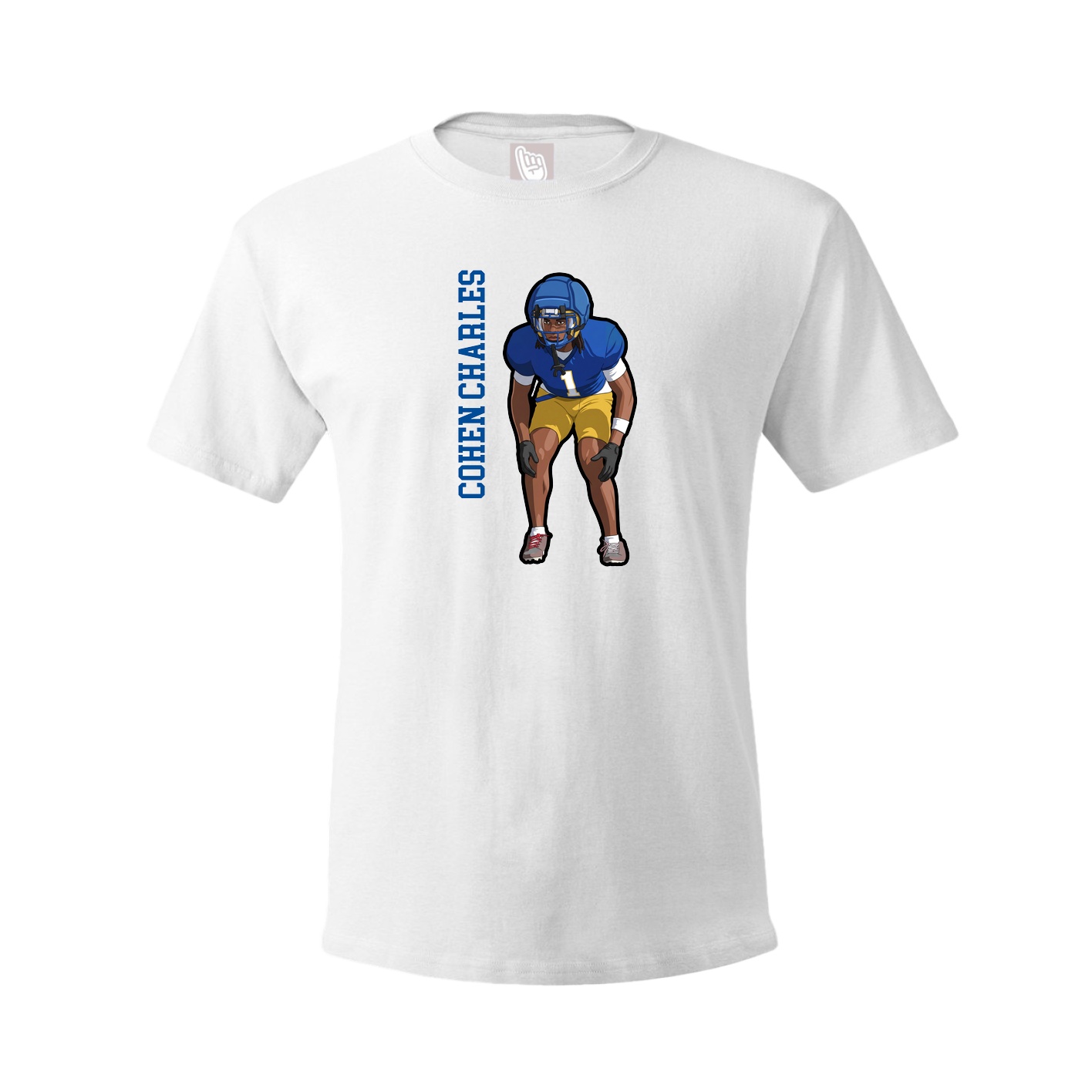 Tee — Name Vertical in White