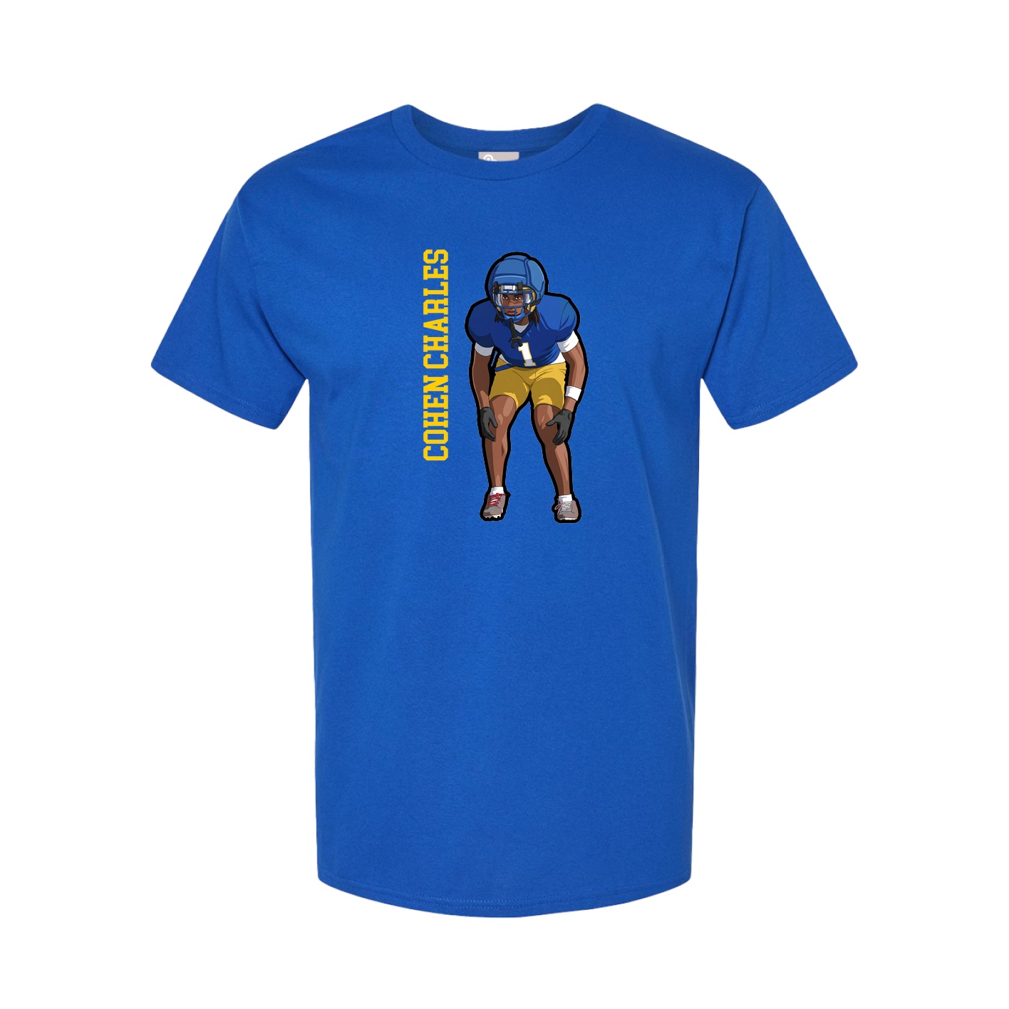 Youth Tee — Name Vertical in Royal