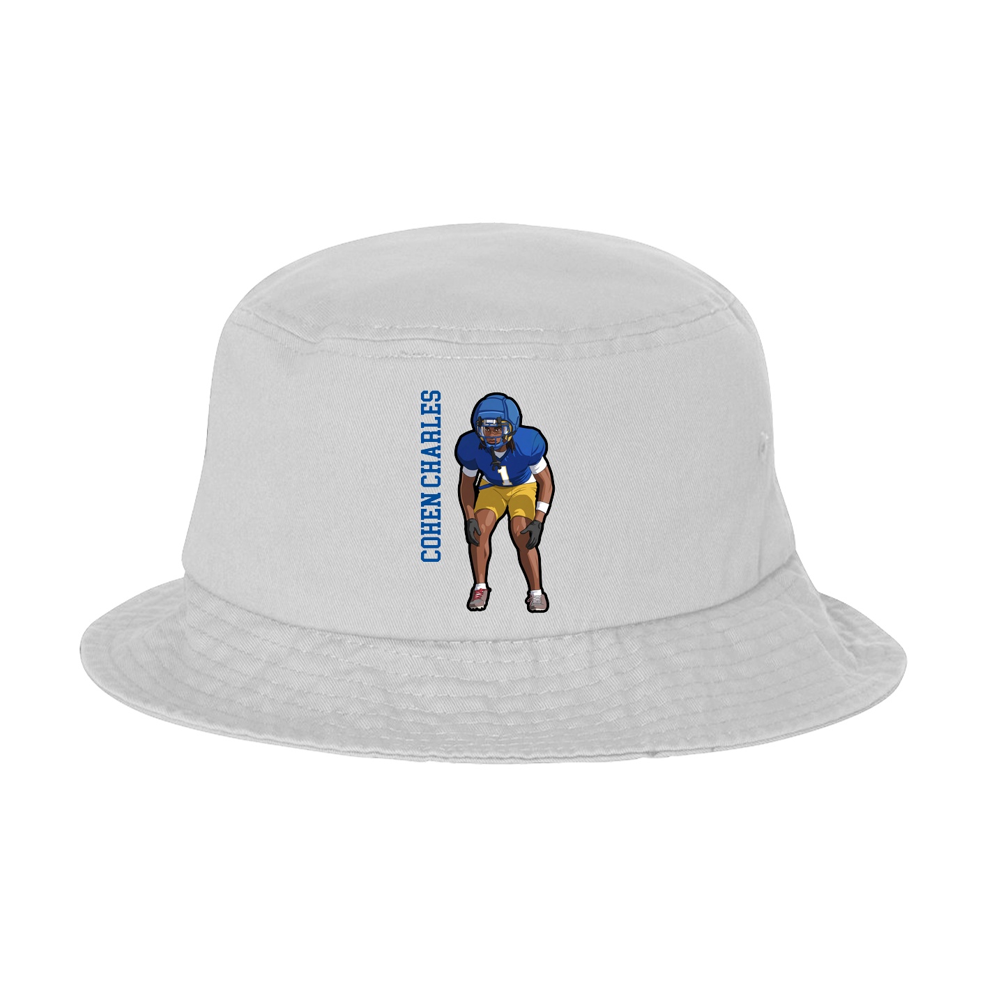Bucket Cap — Name Vertical in White