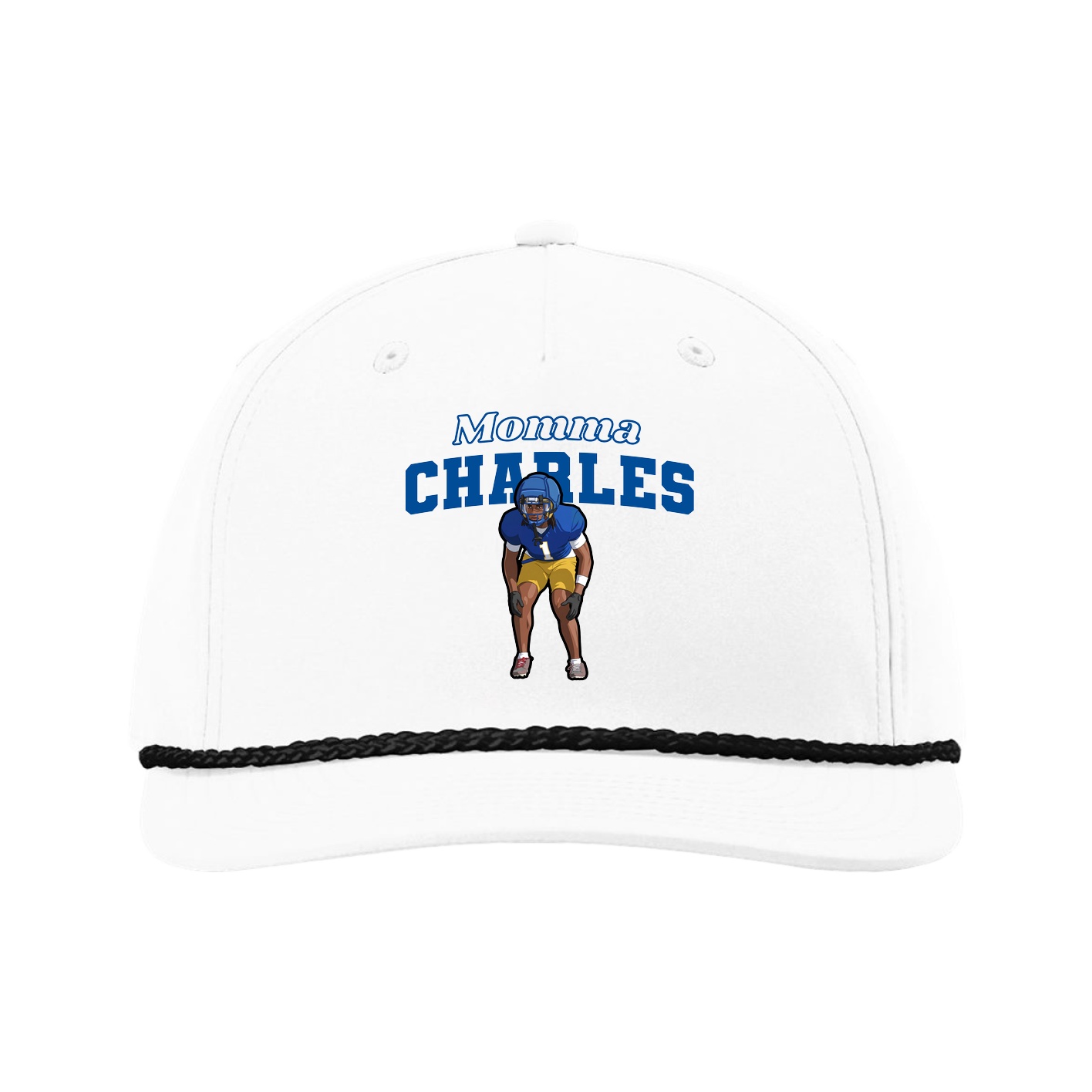 Five-Panel Classic Rope Cap — Mothers Day Block in White