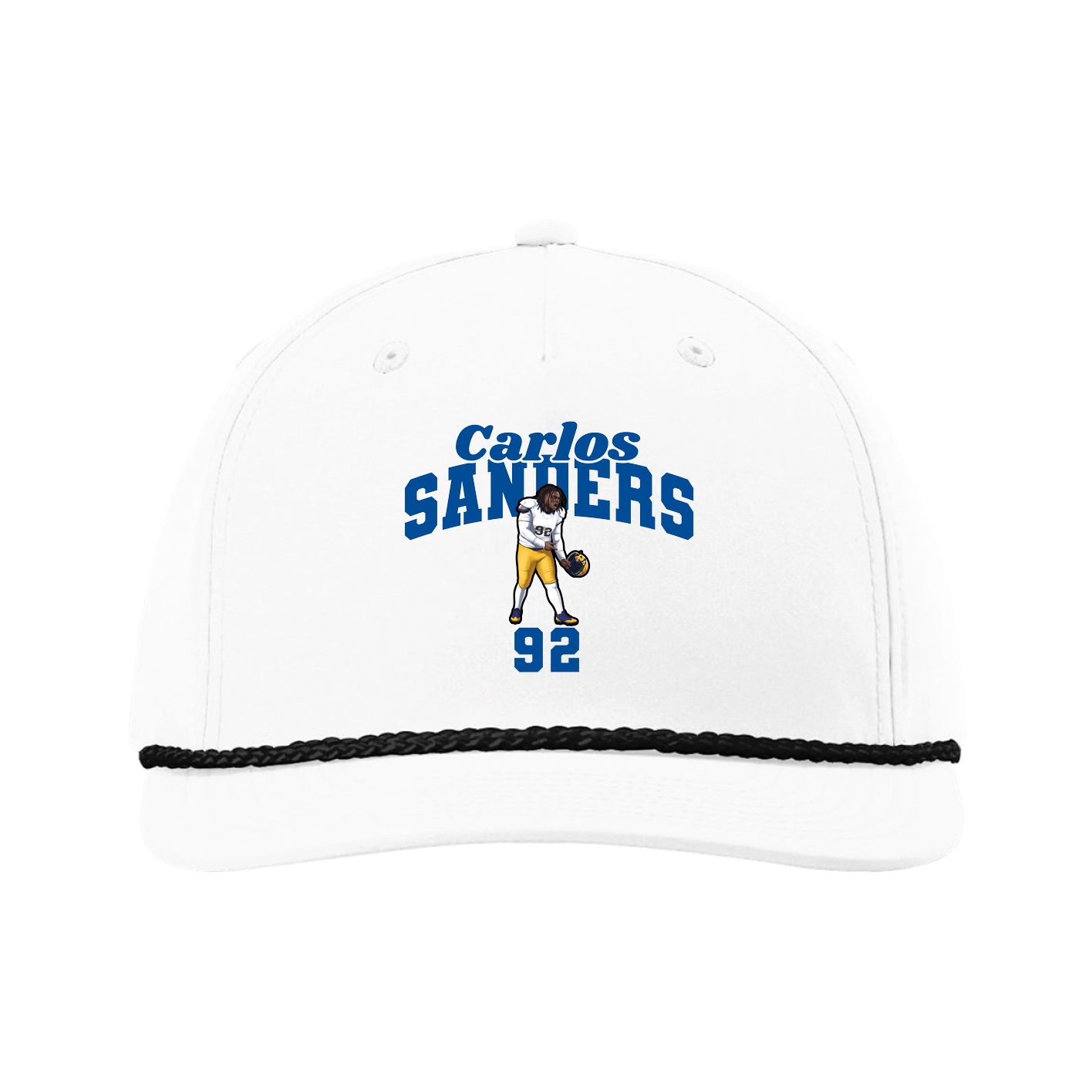 Five-Panel Classic Rope Cap — Signature Arch in White