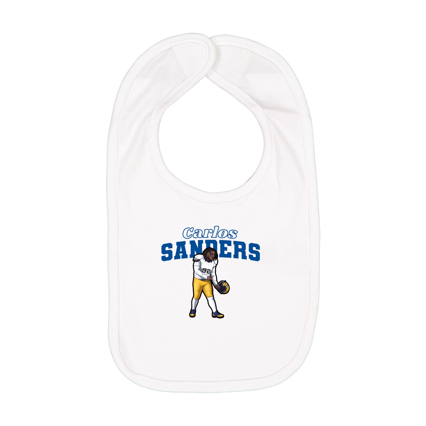 Infant Bib — Name Arch in White
