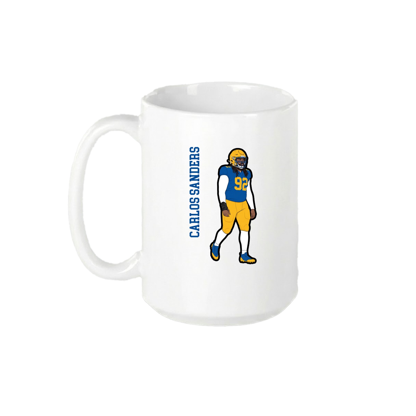 15oz Coffee Mug — Name Vertical in White