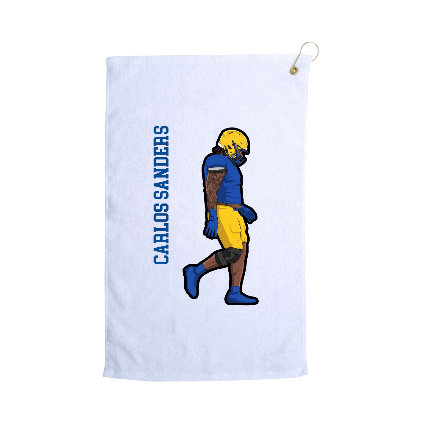 Golf Towel — Name Vertical in White