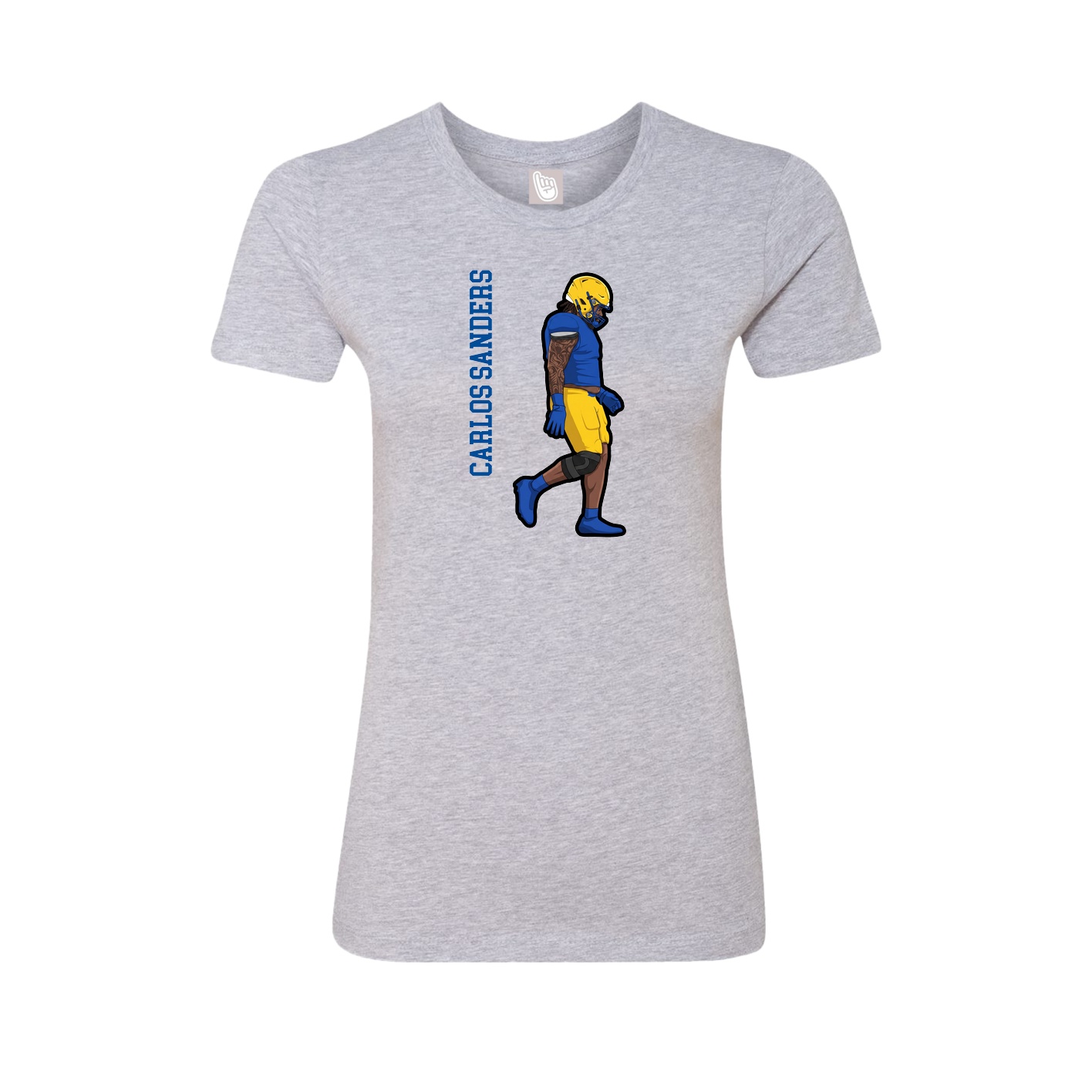 Womens Tee — Name Vertical in Grey
