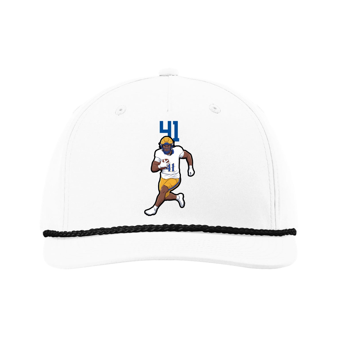 Five-Panel Classic Rope Cap — Number Top in White