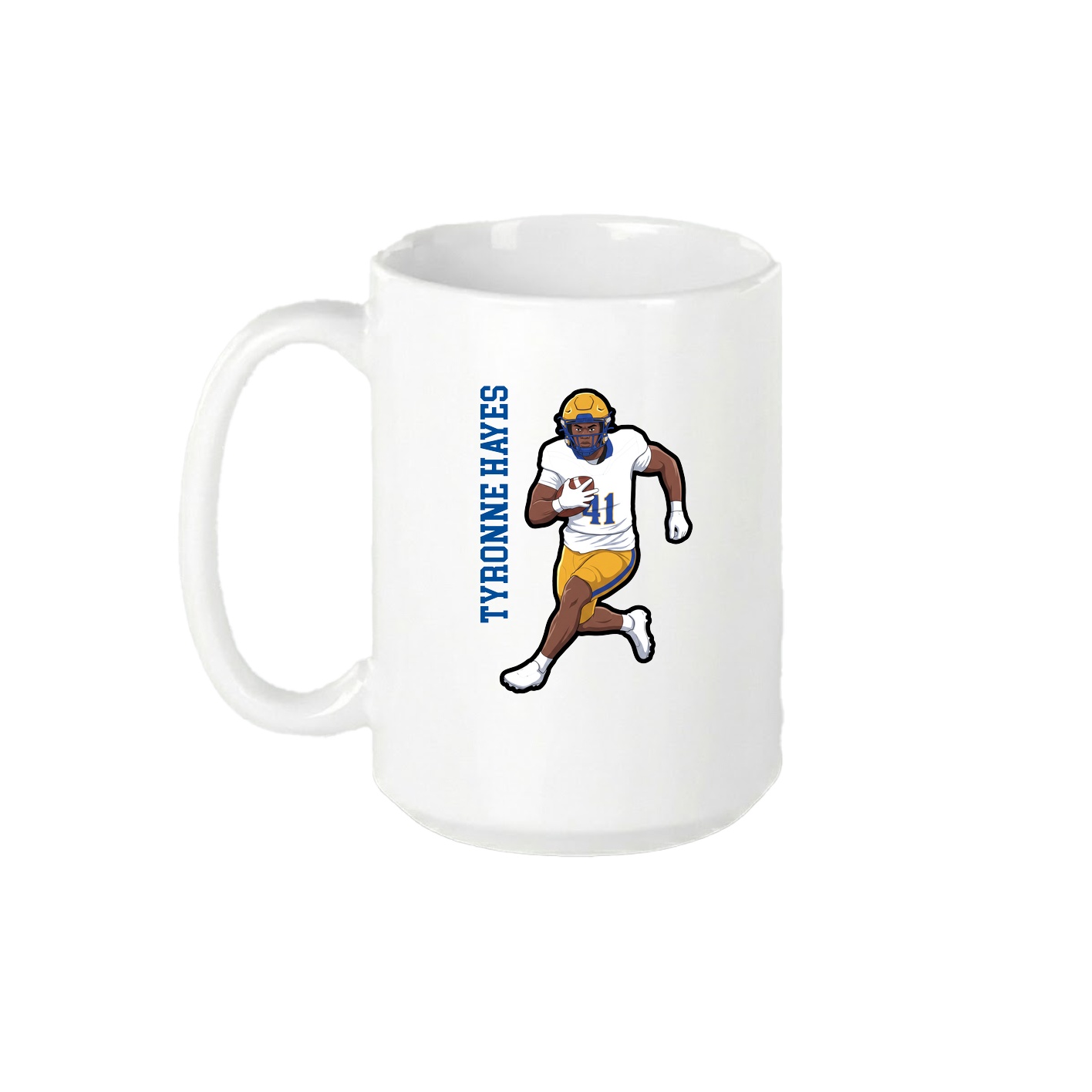15oz Coffee Mug — Name Vertical in White
