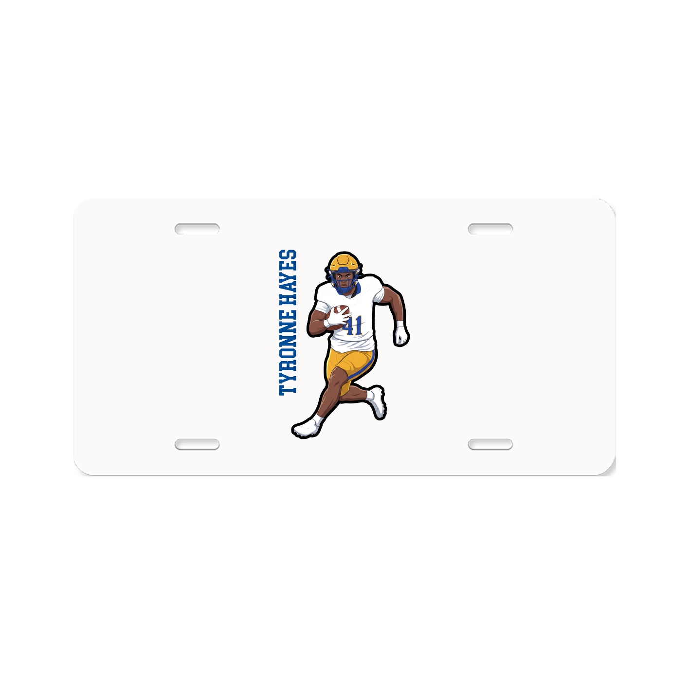 License Plate — Name Vertical in Classic