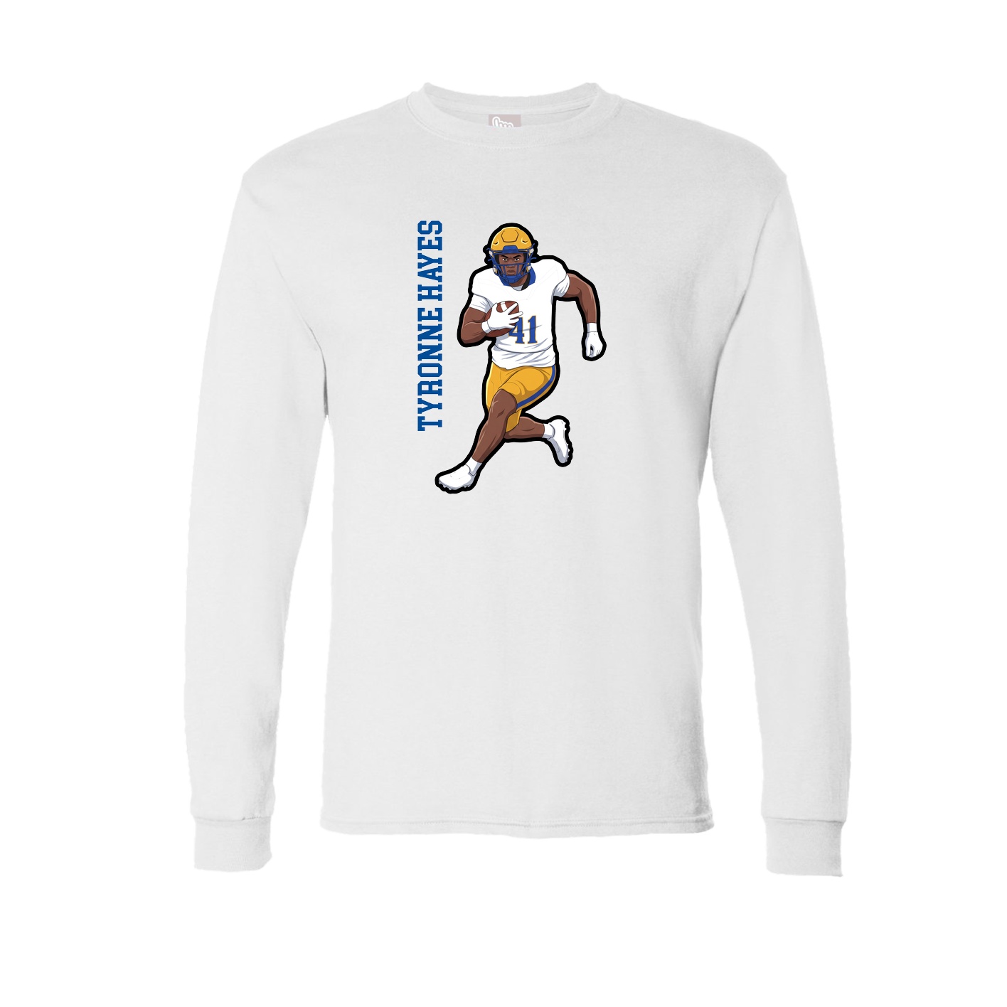Long Sleeve Tee — Name Vertical in White