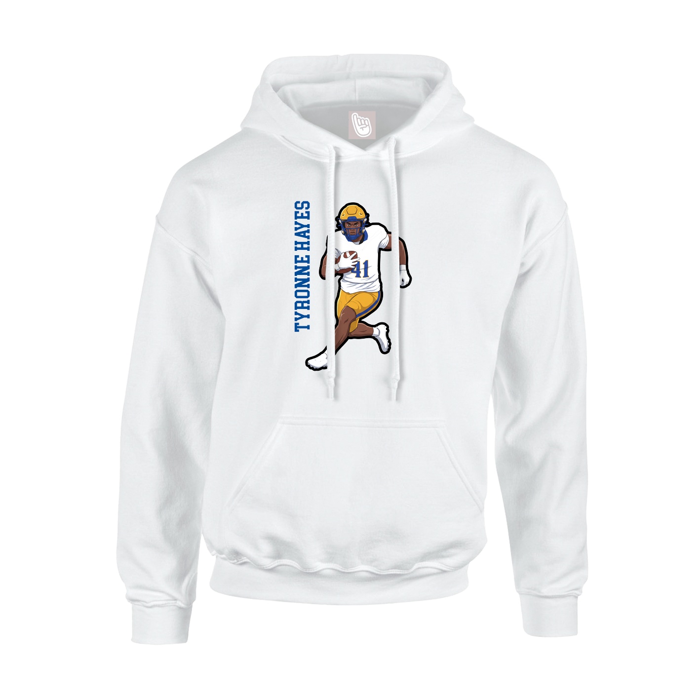Youth Hoodie — Name Vertical in White