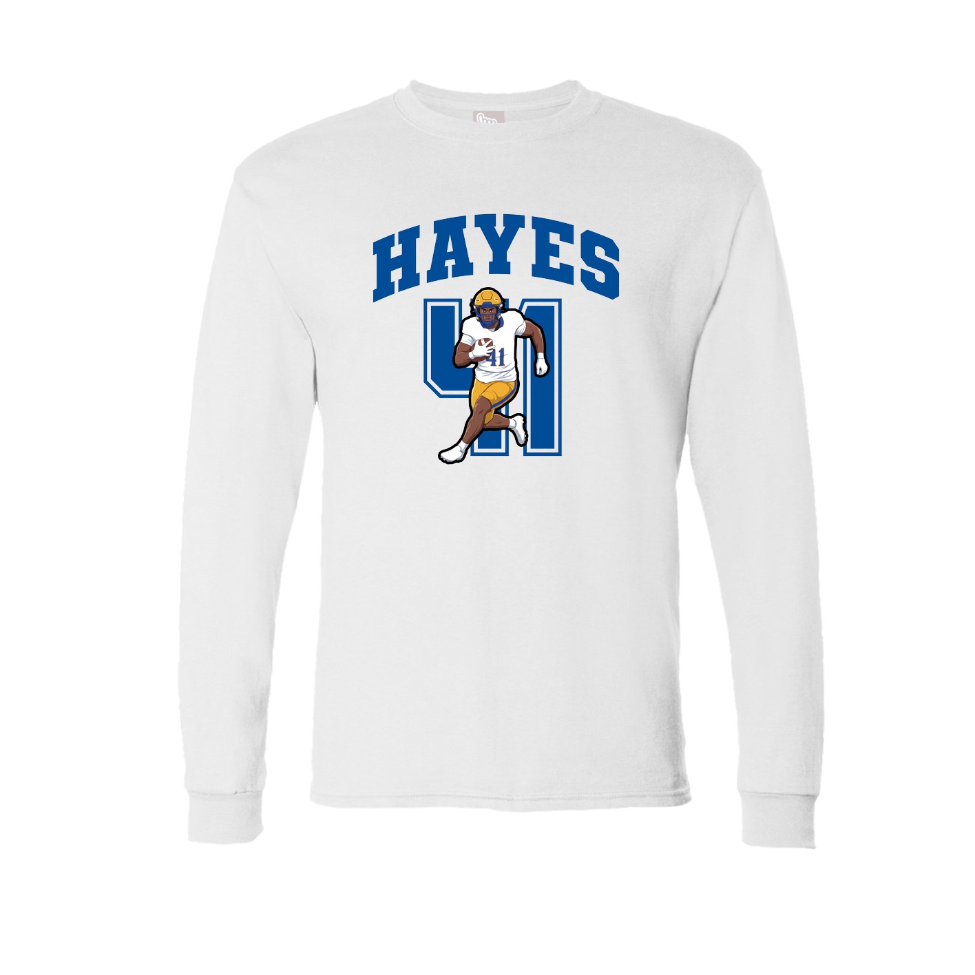 Long Sleeve Tee — Number in White