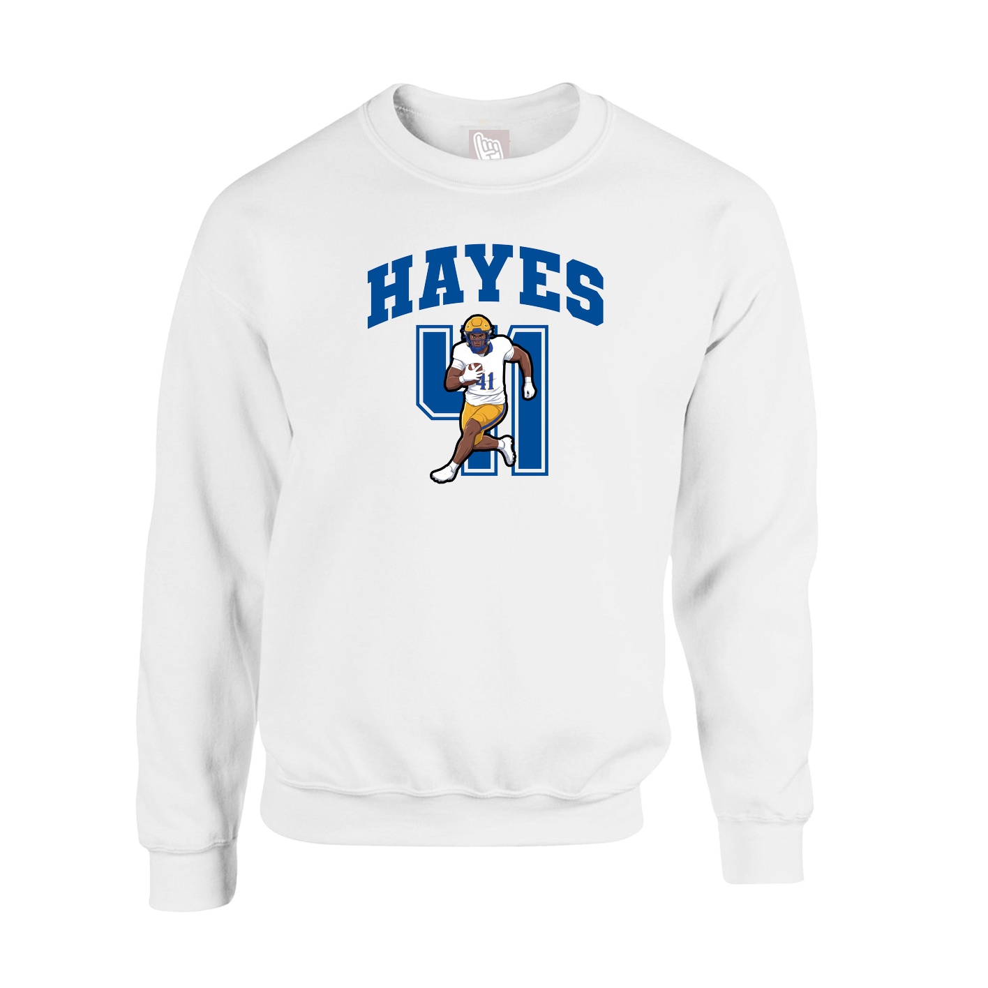 Fleece Crew — Number in White