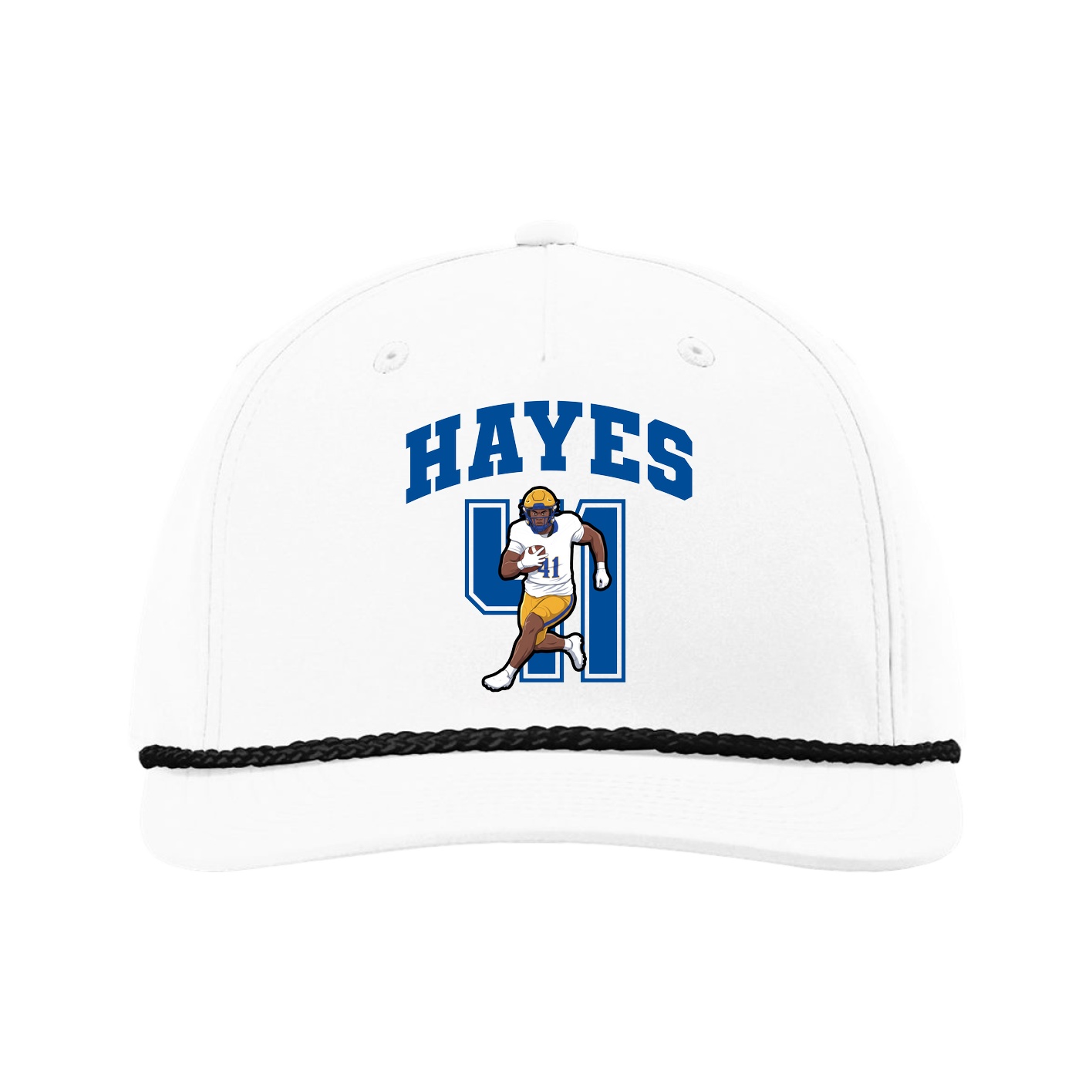 Five-Panel Classic Rope Cap — Number in White