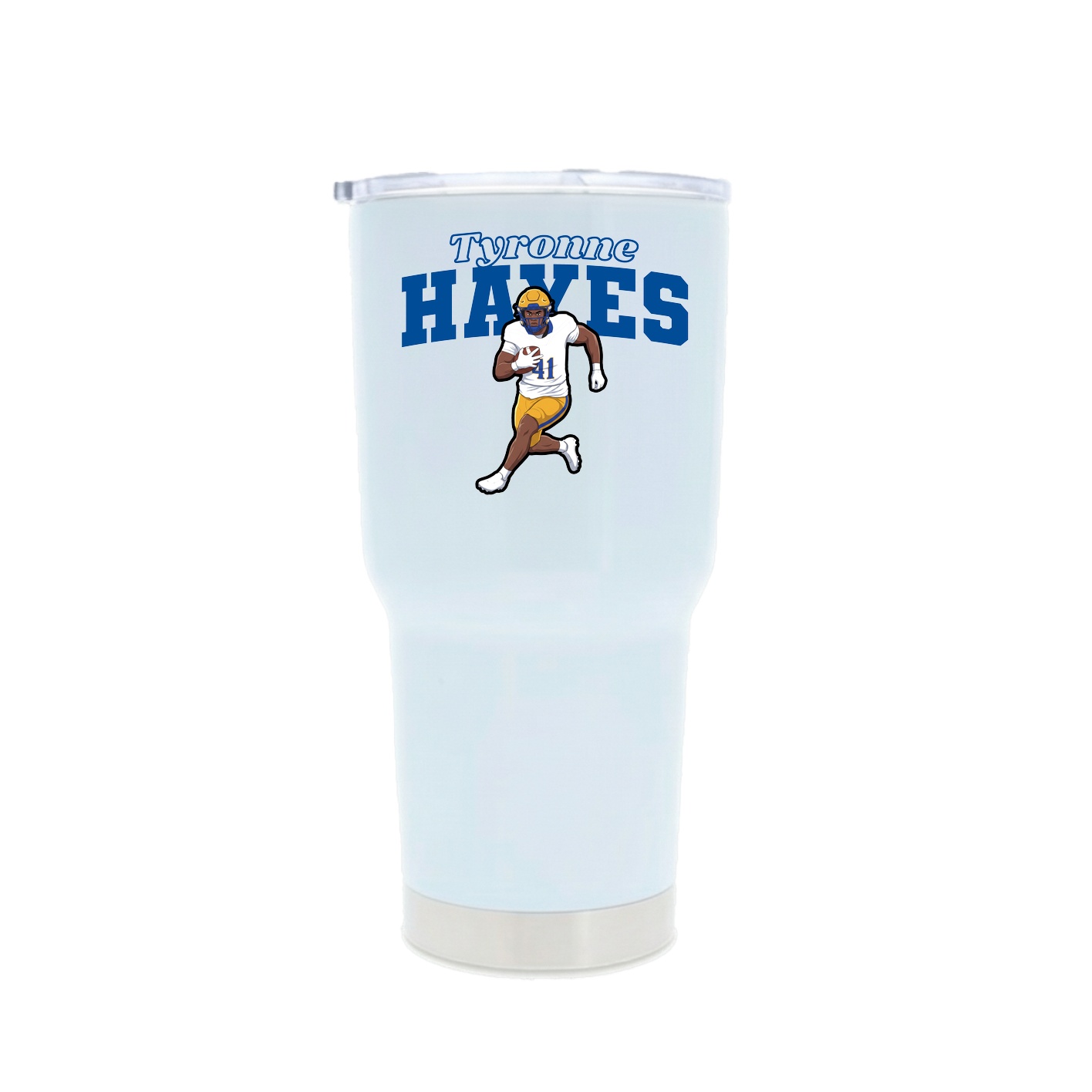 30oz Stainless Steel Tumbler — Name Arch in White