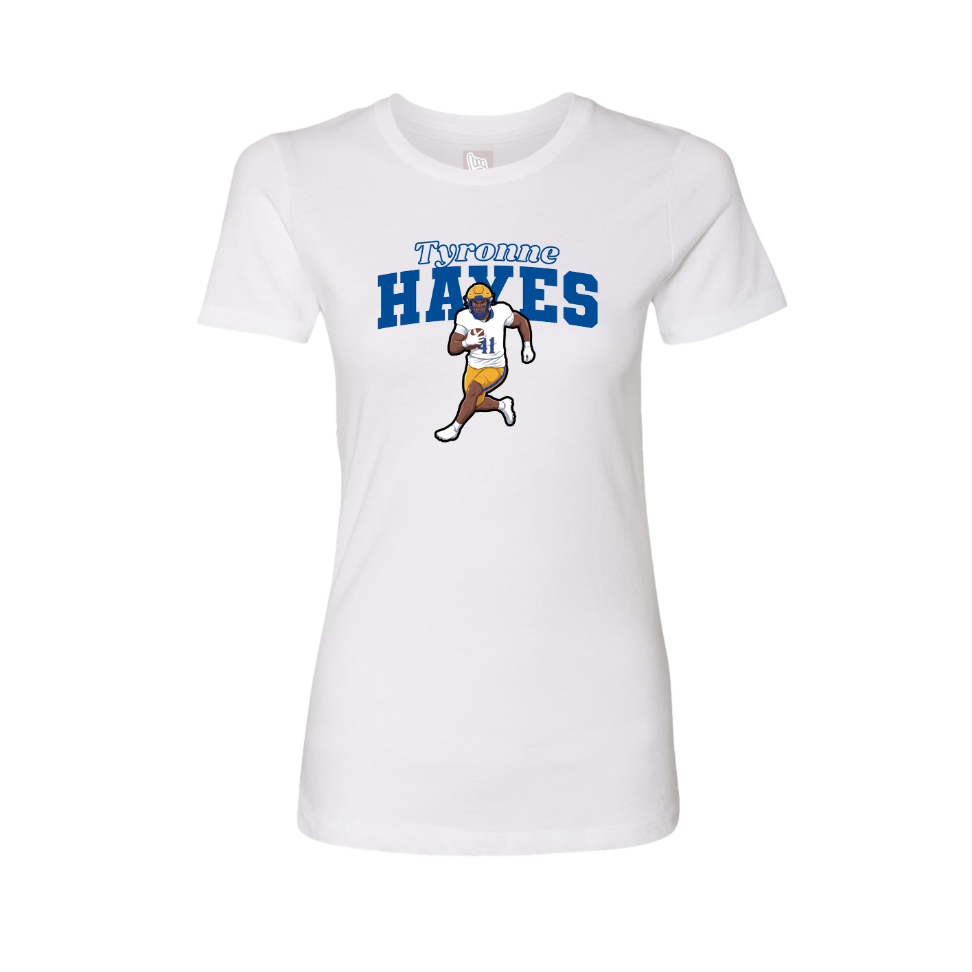 Fitted Women's Tee — Name Arch in White
