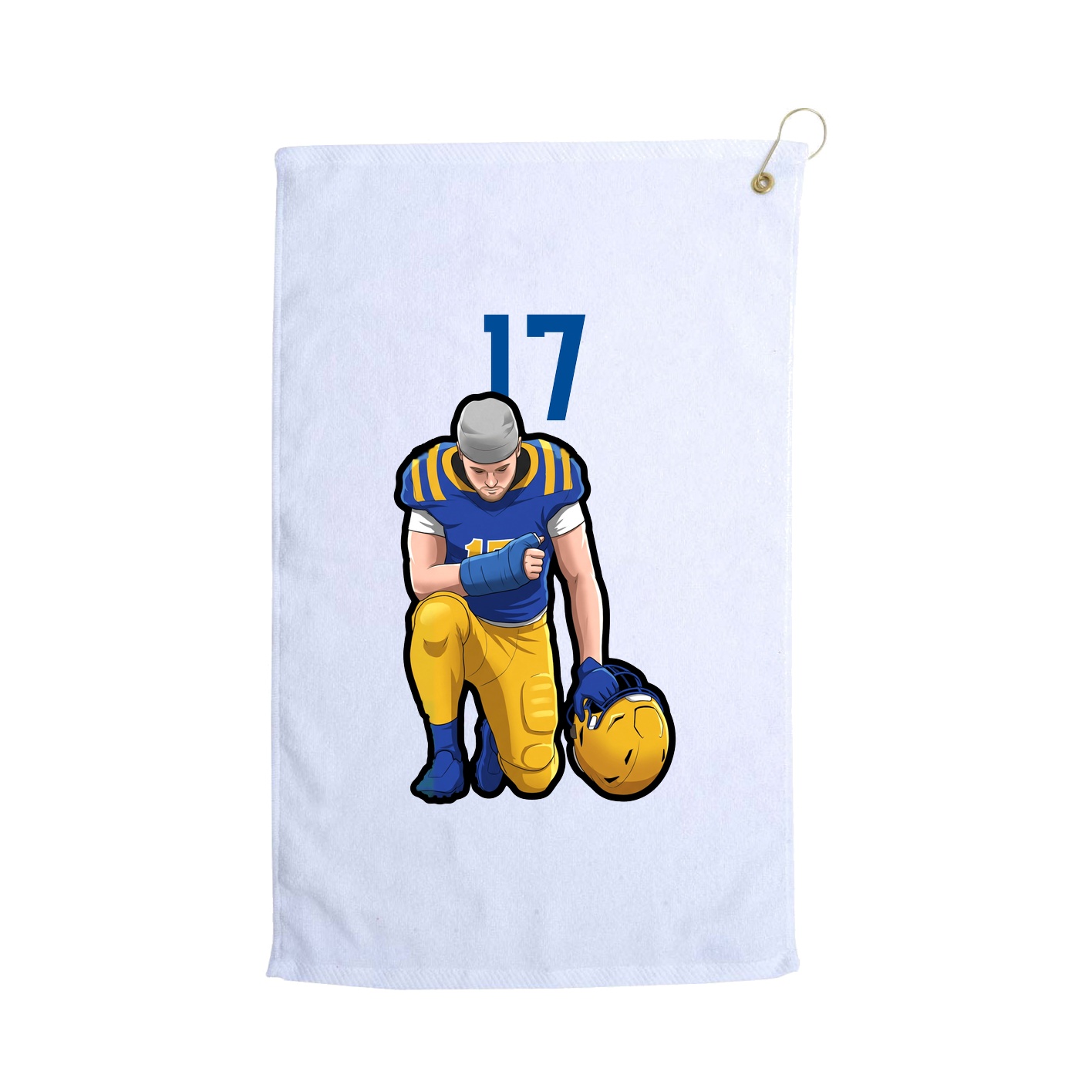 Golf Towel — Number Top in White