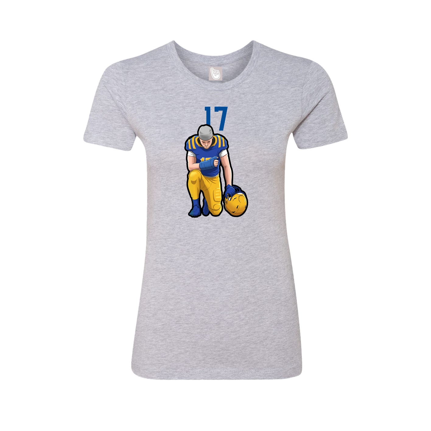 Fitted Women's Tee — Number Top in Grey
