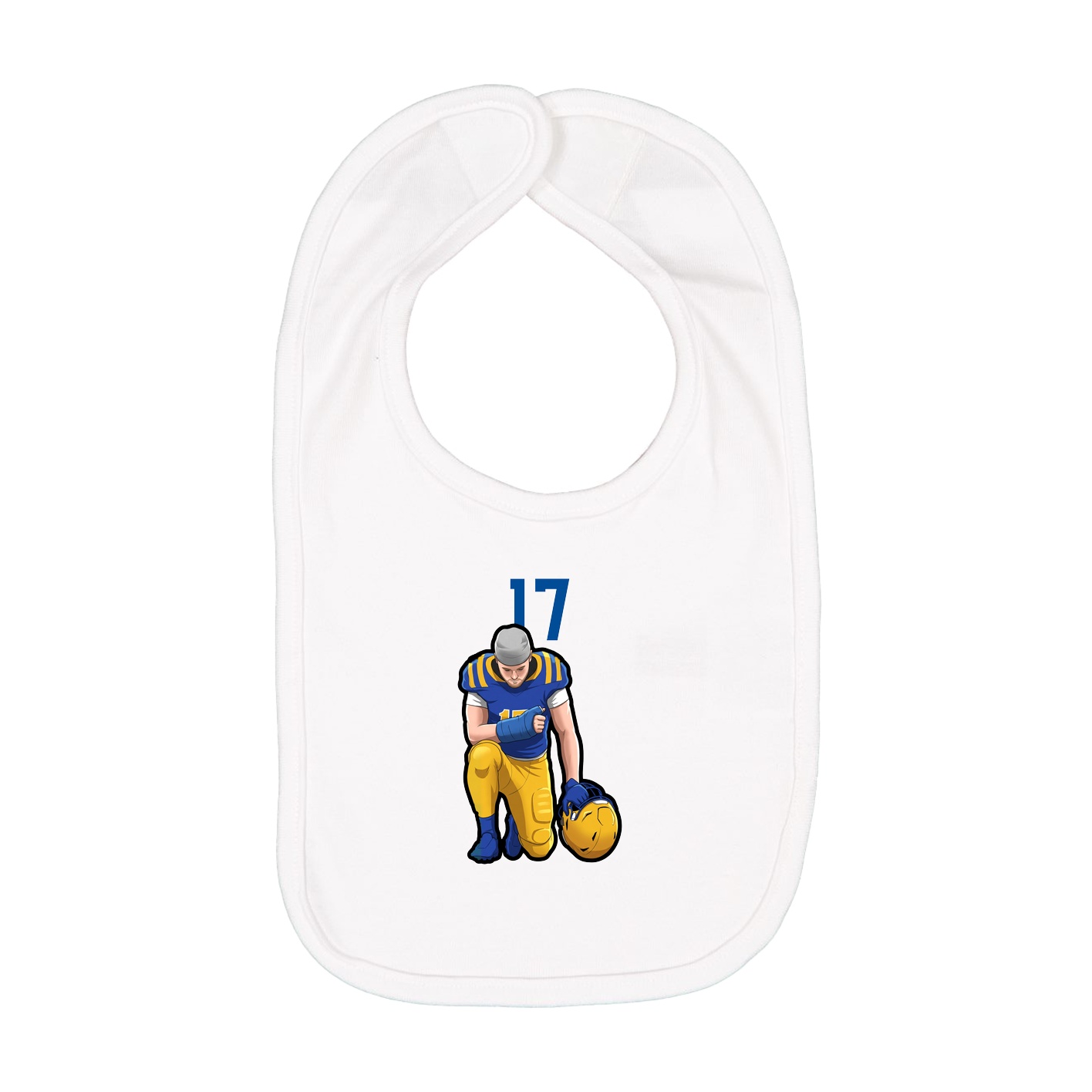 Infant Bib — Number Top in White