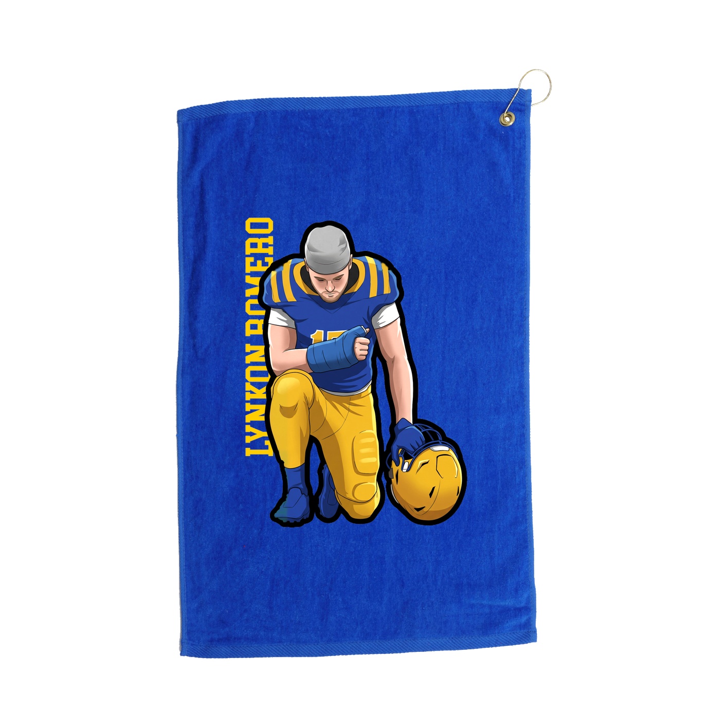Golf Towel — Name Vertical in Royal