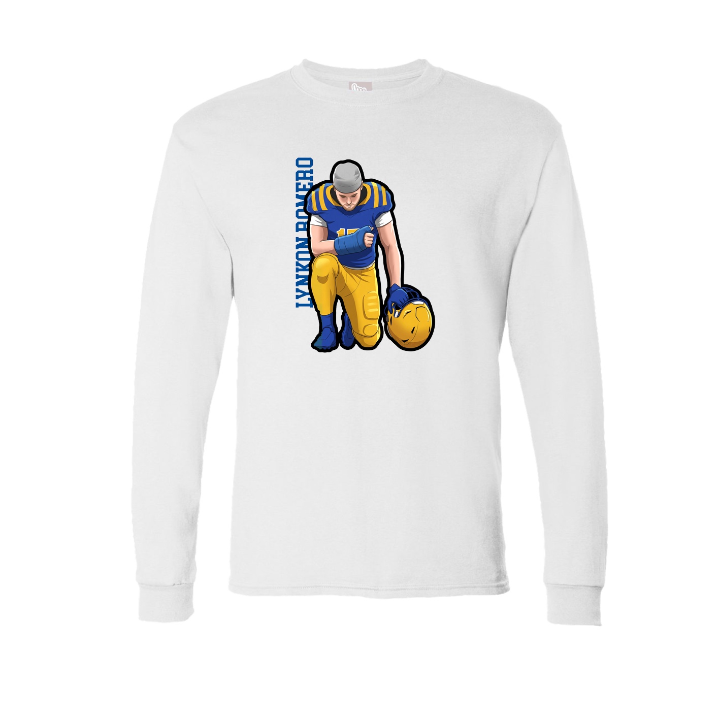 Long Sleeve Tee — Name Vertical in White