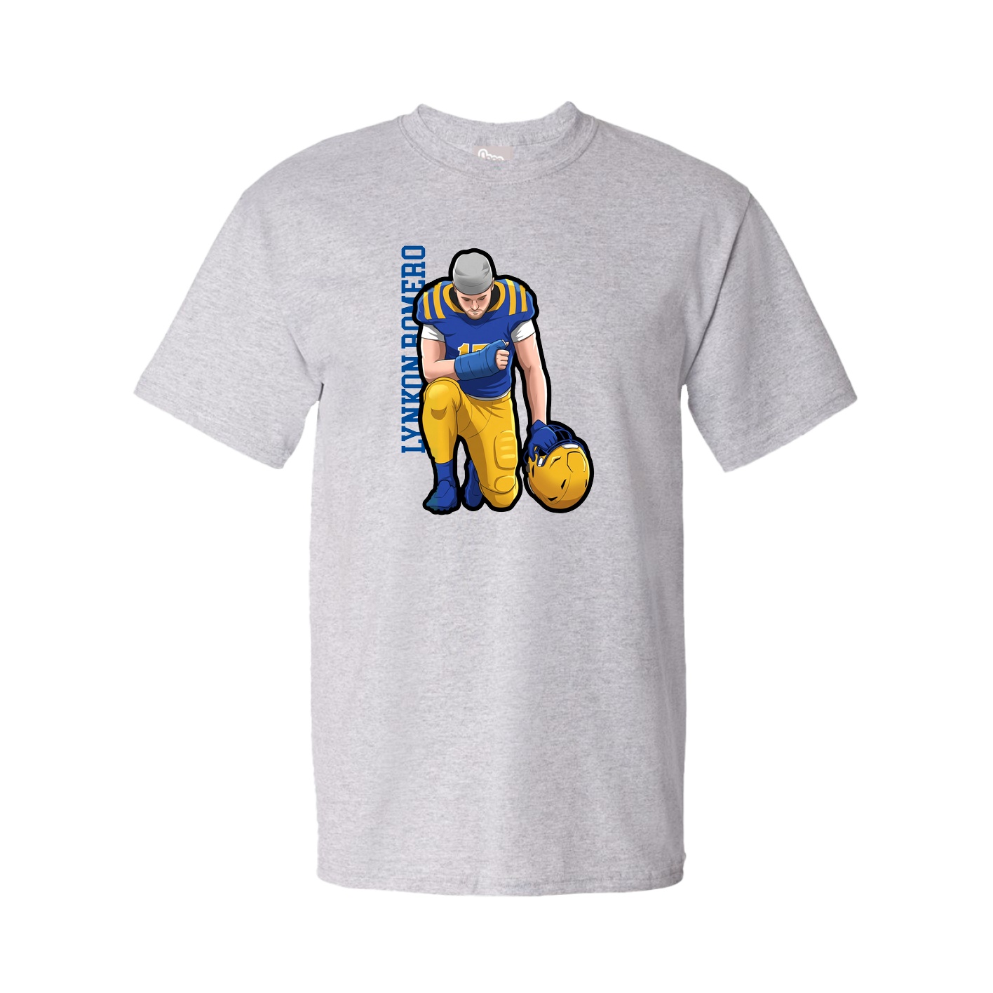 Youth Tee — Name Vertical in Grey