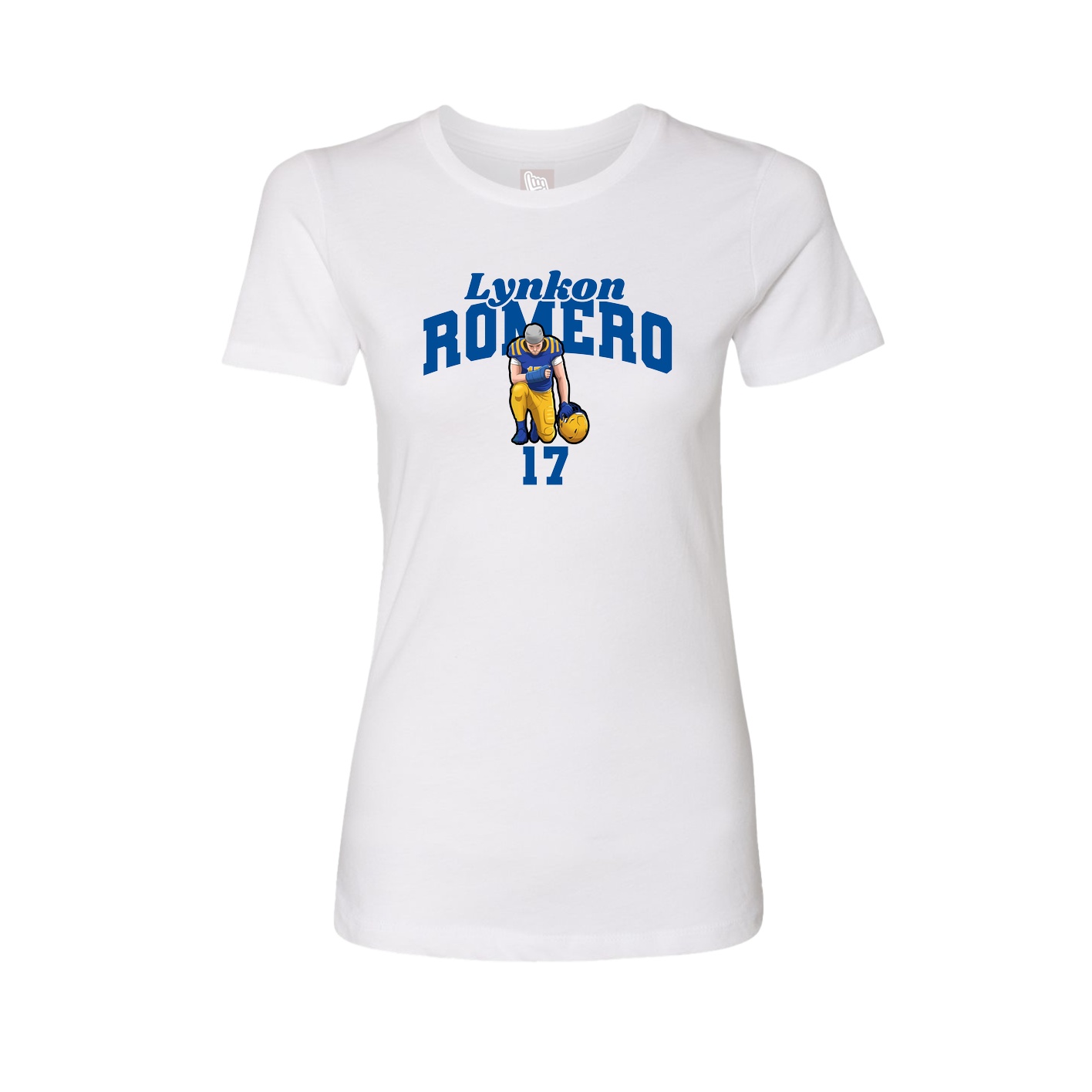 Fitted Women's Tee — Signature Arch in White