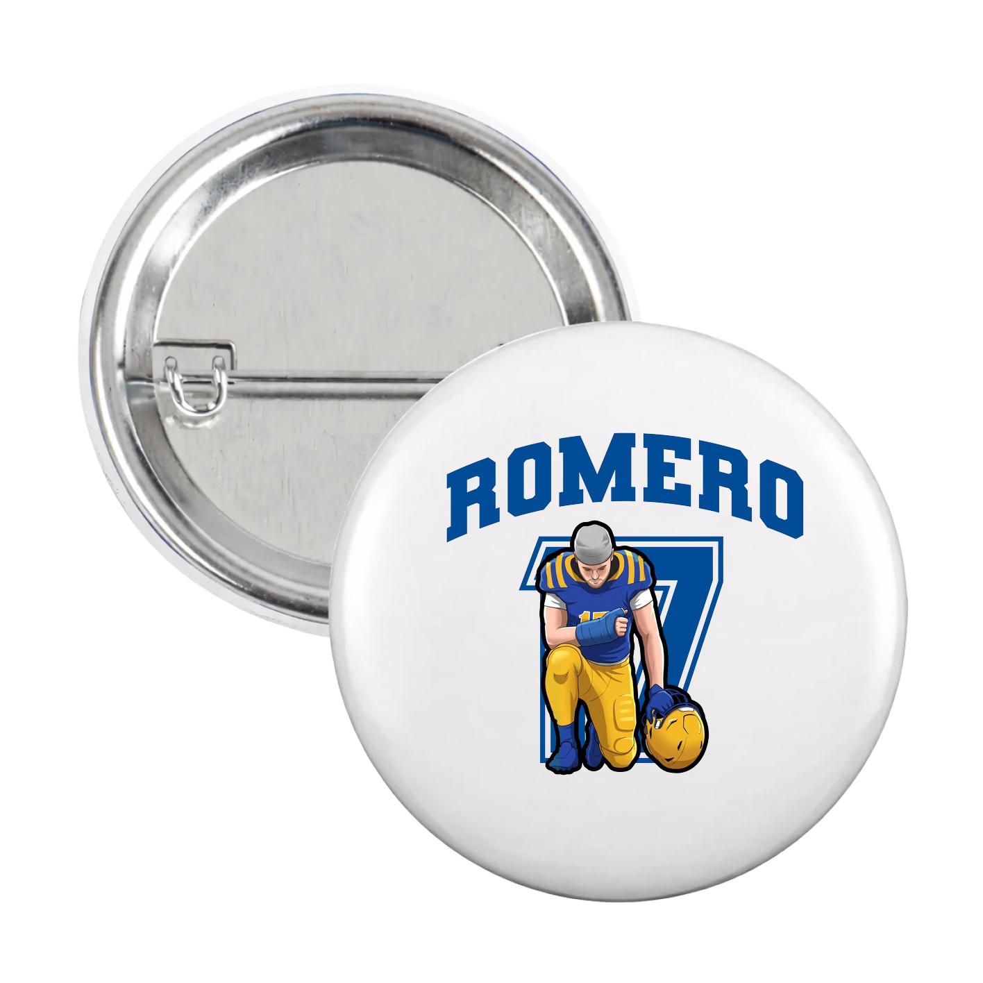 Game Day Button — Number in White