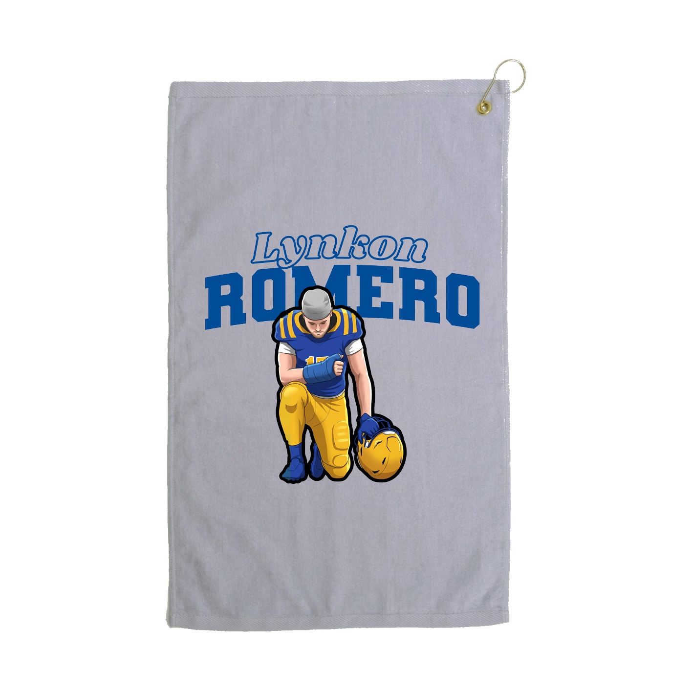 Golf Towel — Name Arch in Grey
