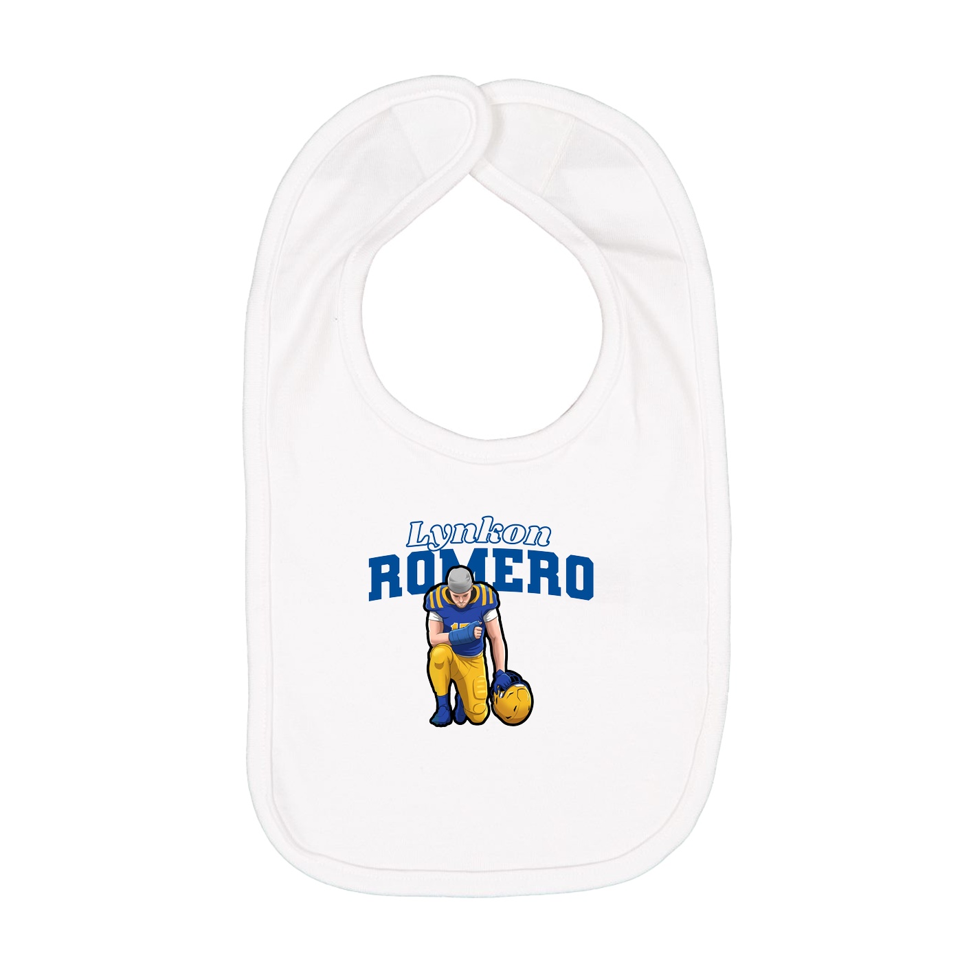 Infant Bib — Name Arch in White
