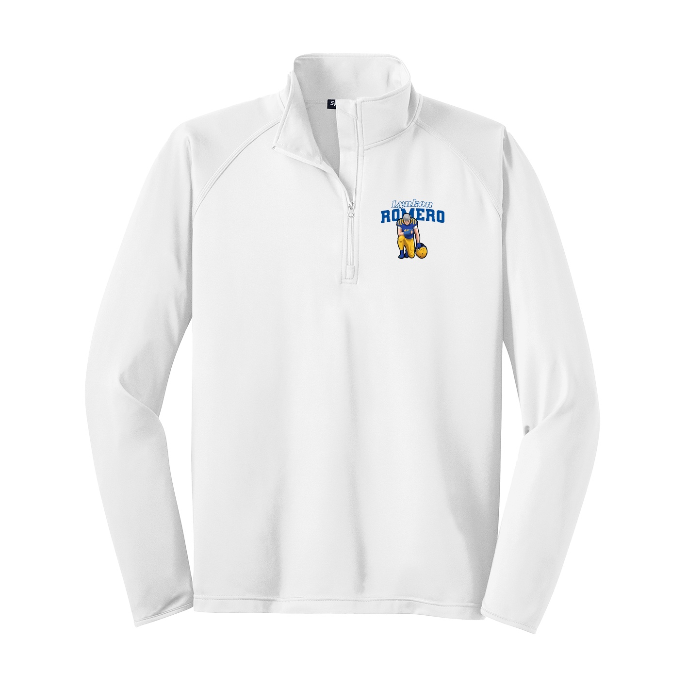 Q-Zip Pullover — Name Arch in White