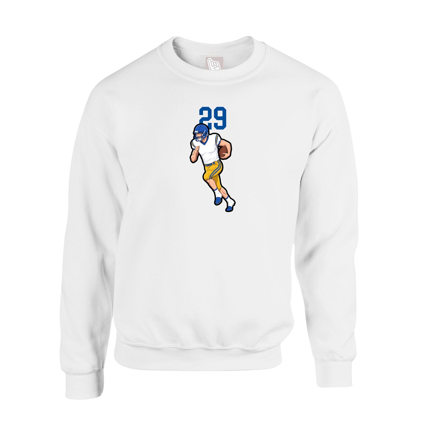 Fleece Crew — Number Top in White