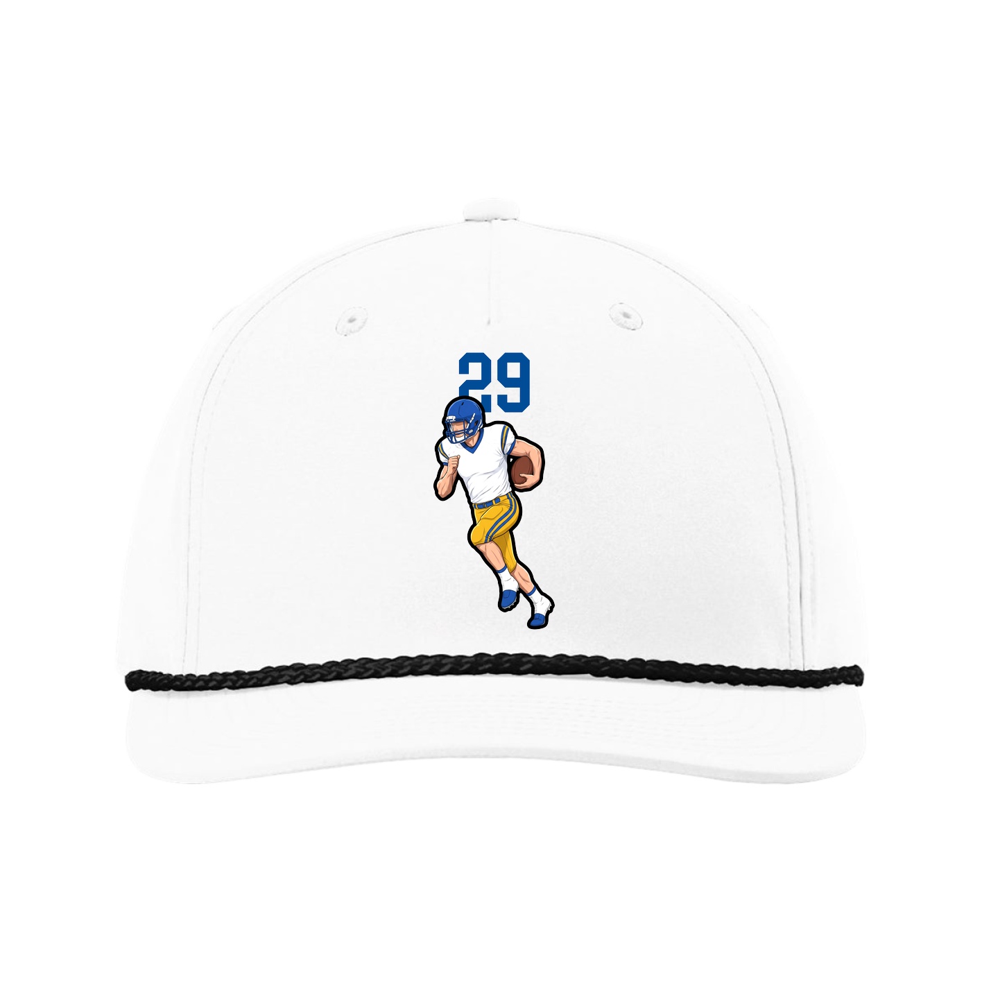 Five-Panel Classic Rope Cap — Number Top in White