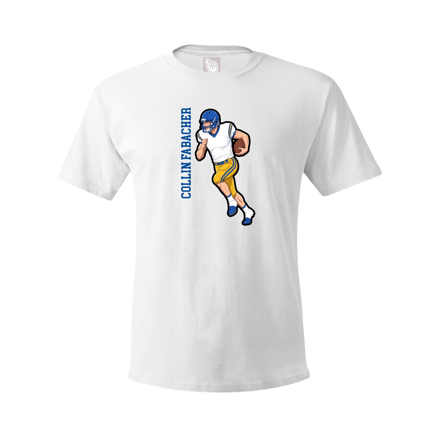 Youth Tee — Name Vertical in White