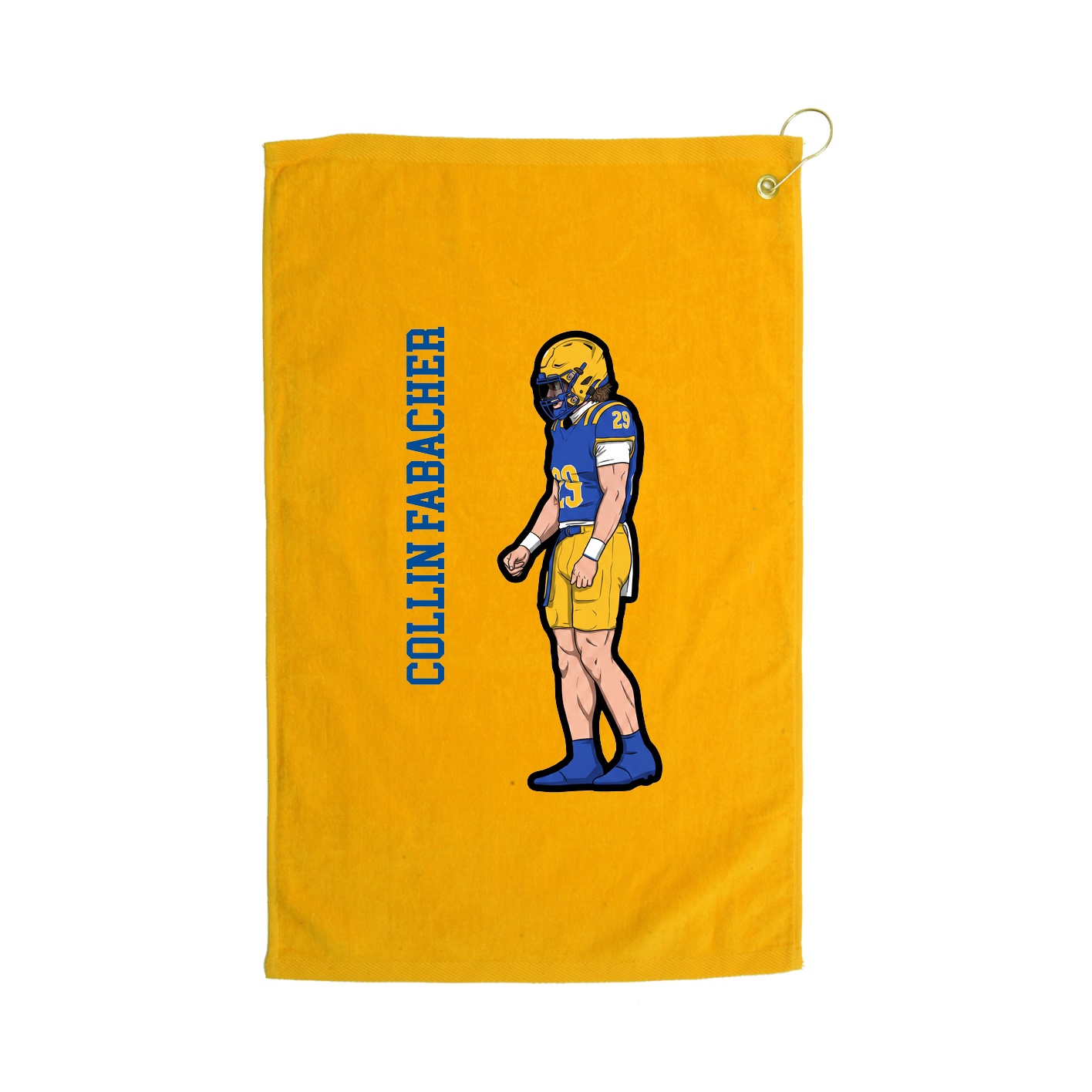 Golf Towel — Name Vertical in Gold