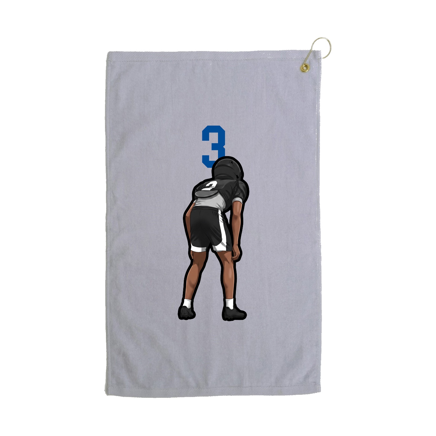 Golf Towel — Number Top in Grey