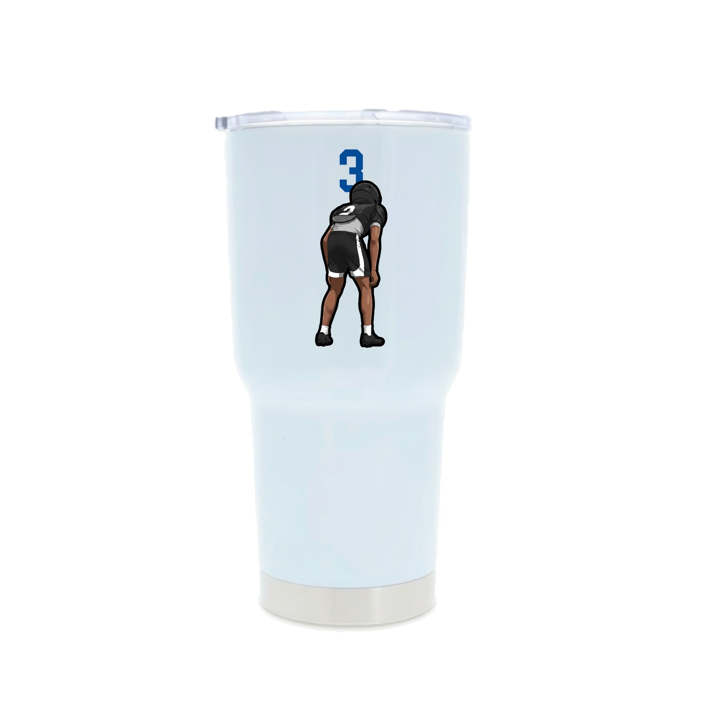 30oz Stainless Steel Tumbler — Number Top in White