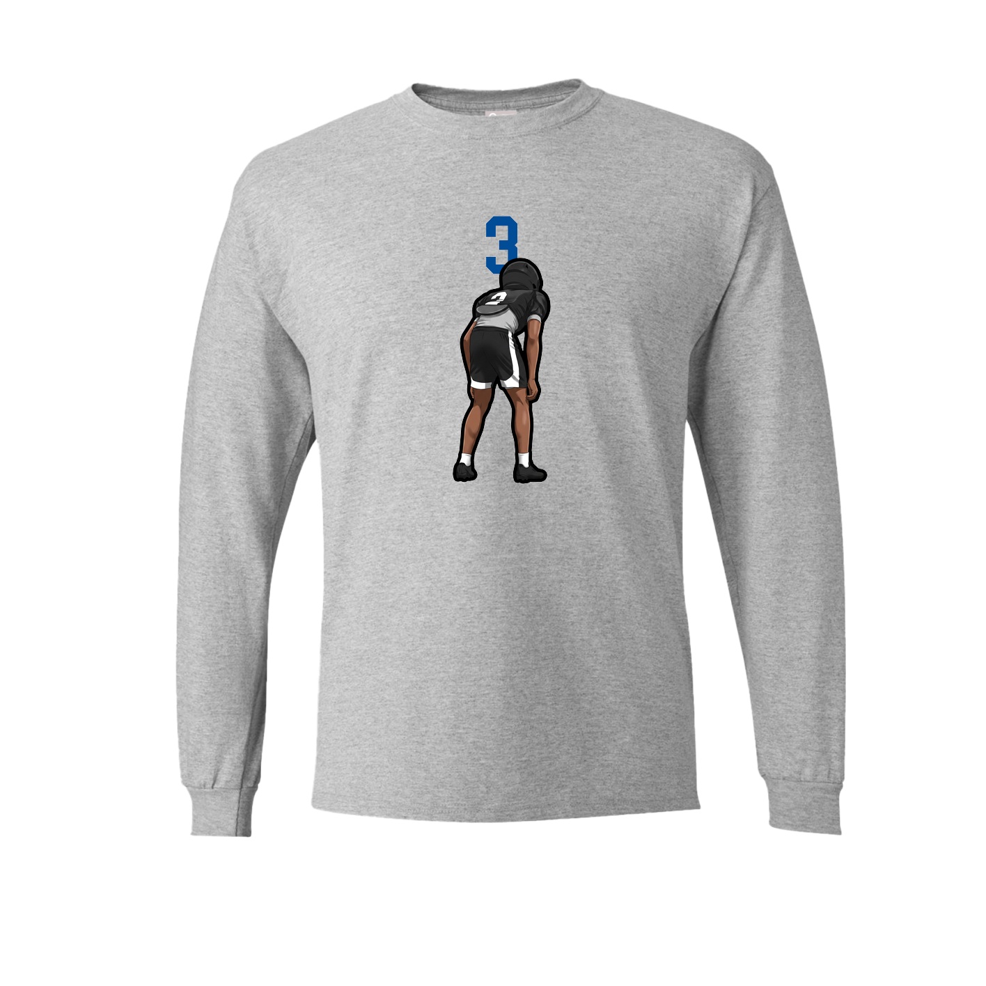 Long Sleeve Tee — Number Top in Grey