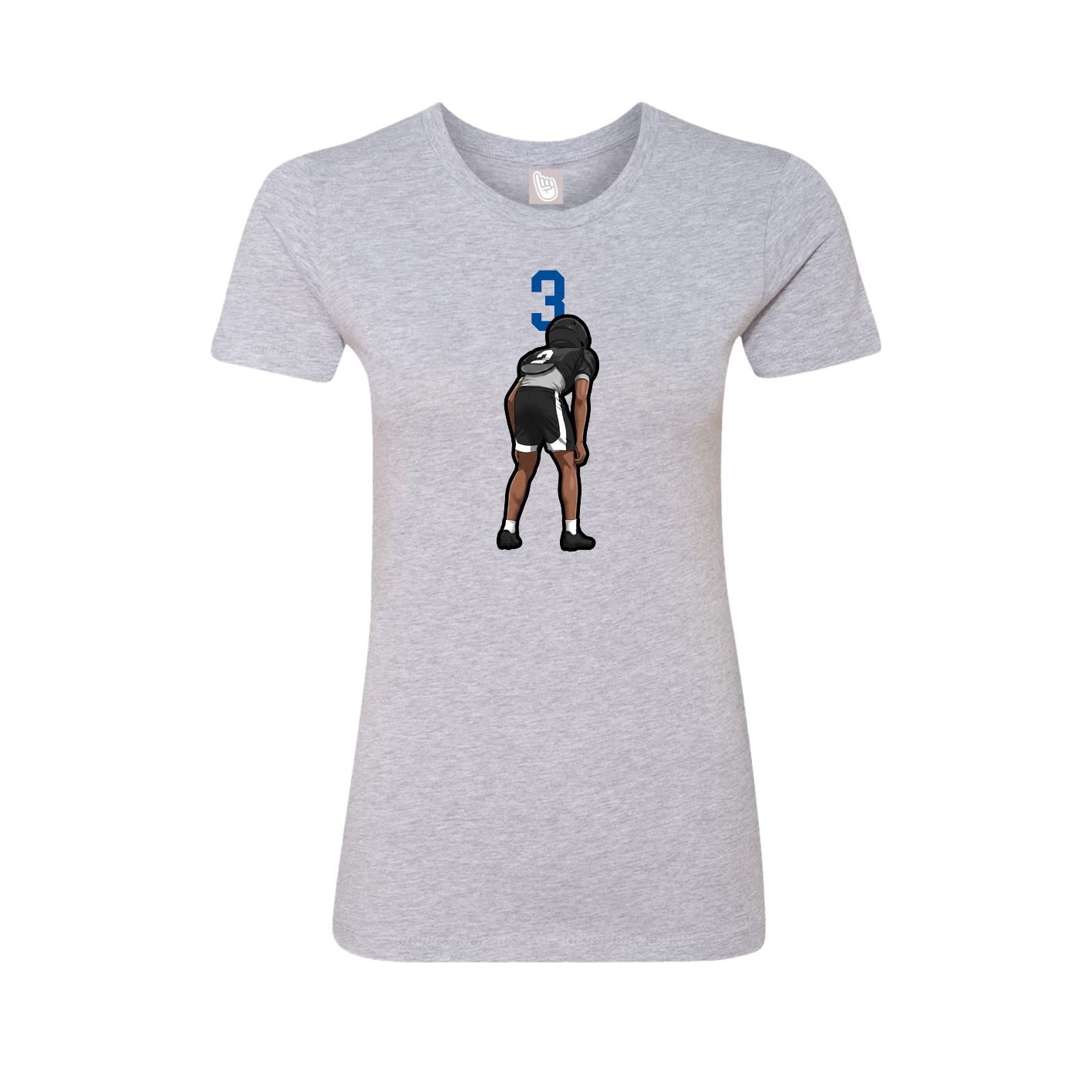Fitted Women's Tee — Number Top in Grey