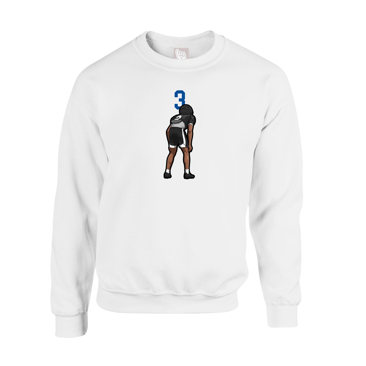 Fleece Crew — Number Top in White
