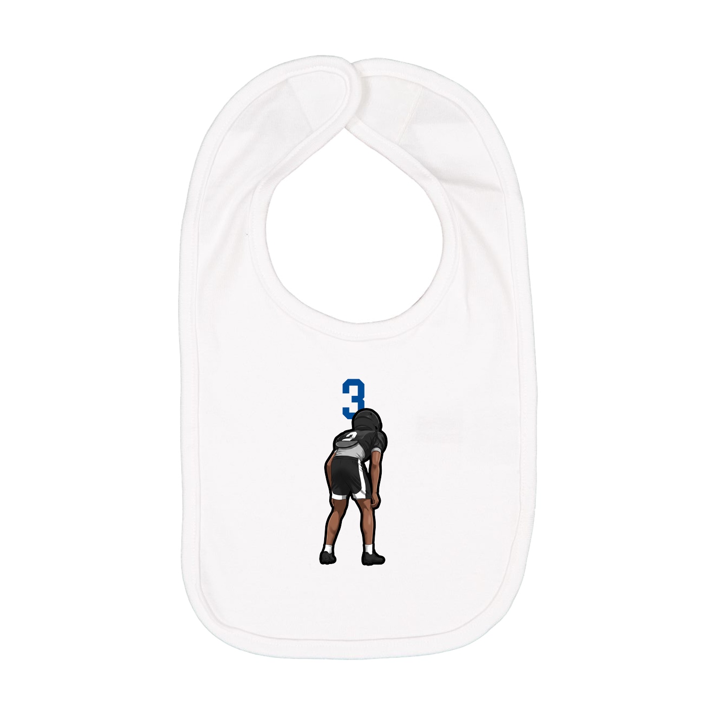 Infant Bib — Number Top in White