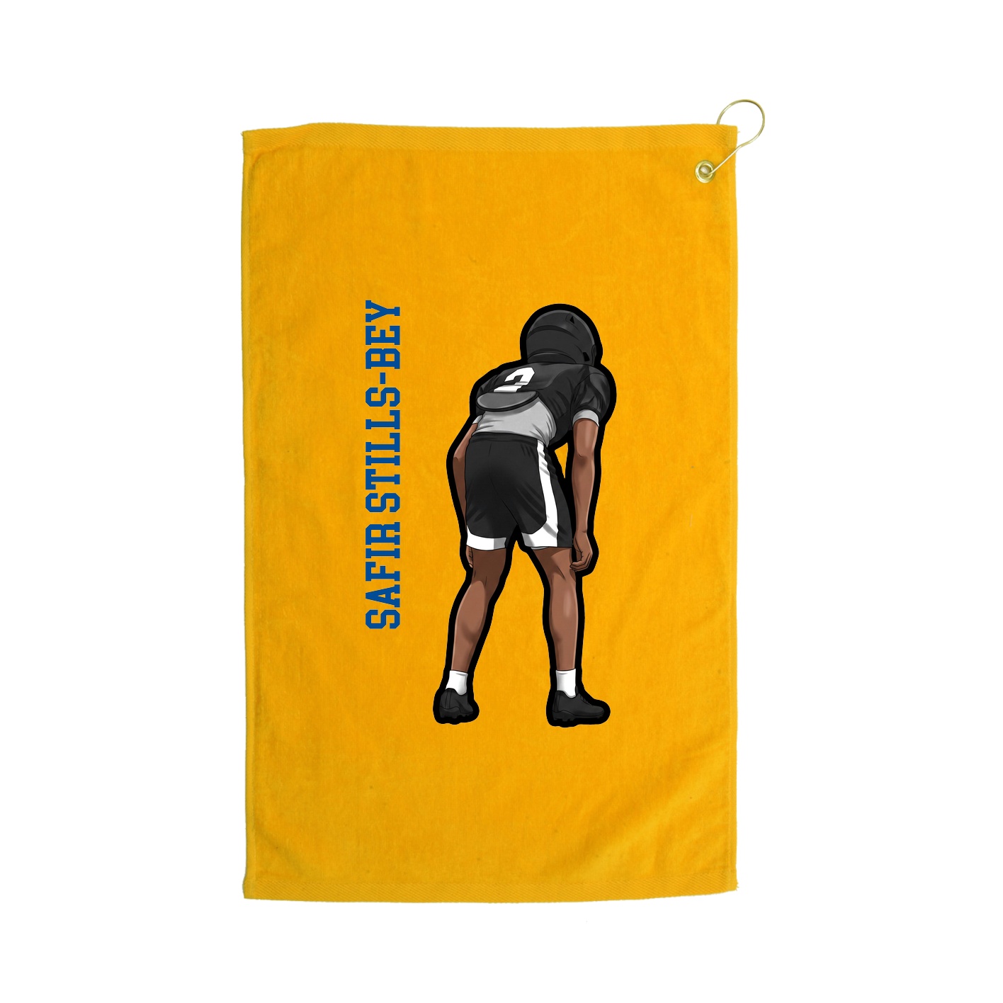Golf Towel — Name Vertical in Gold