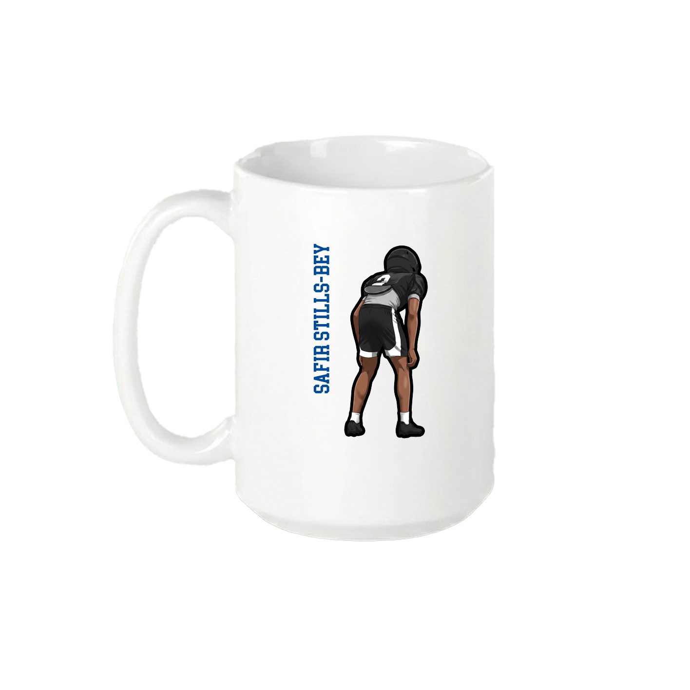 15oz Coffee Mug — Name Vertical in White