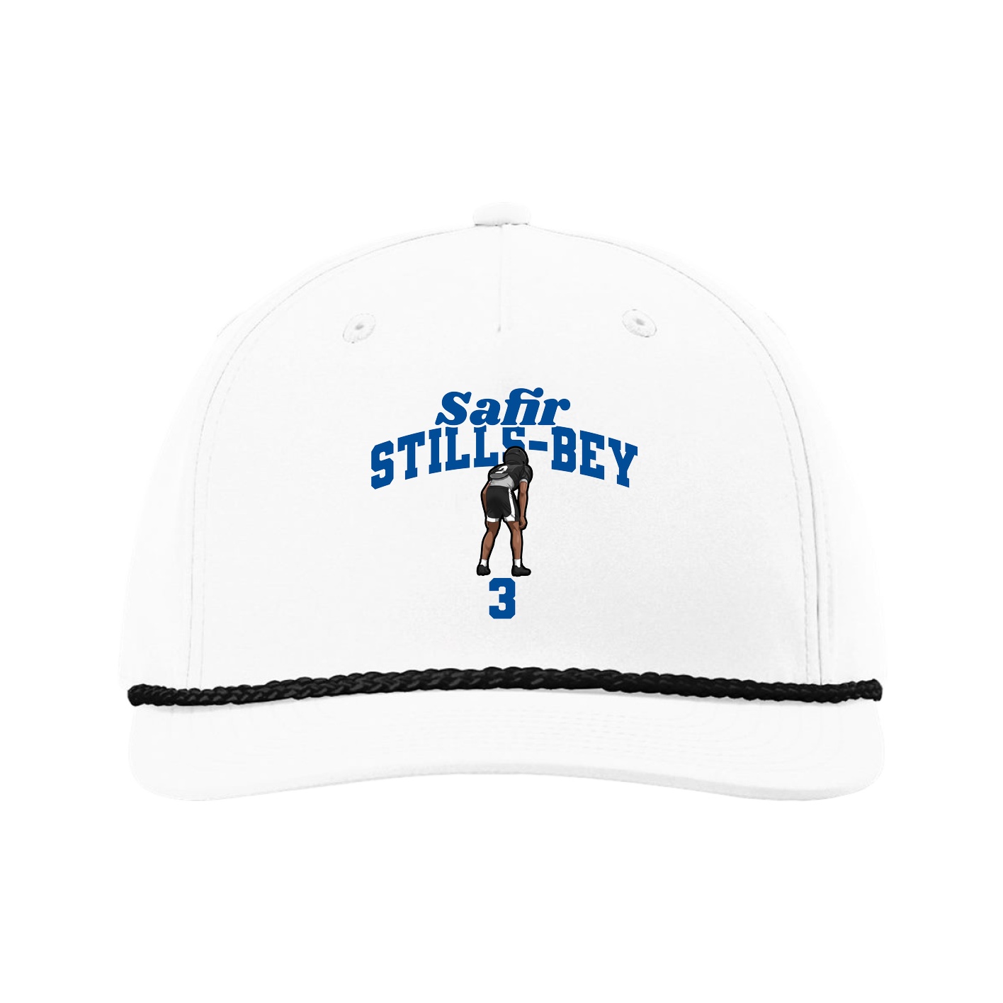 Five-Panel Classic Rope Cap — Signature Arch in White