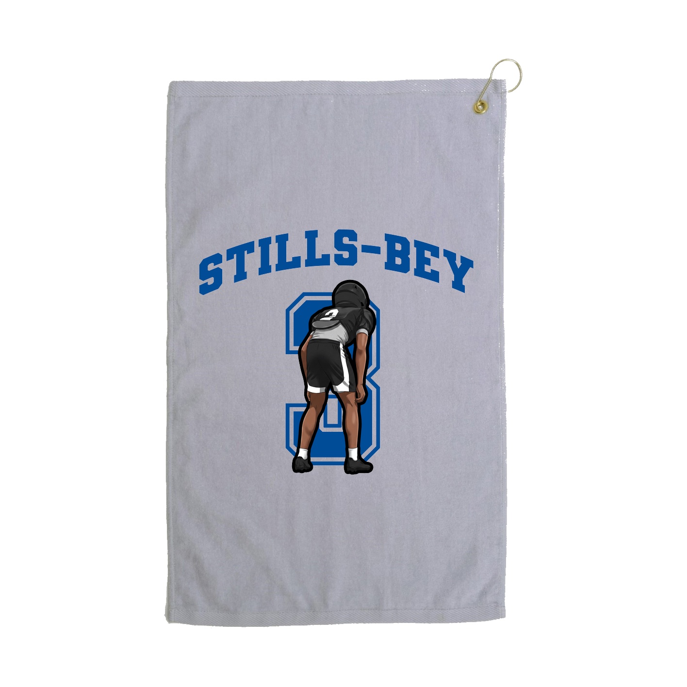 Golf Towel — Number in Grey