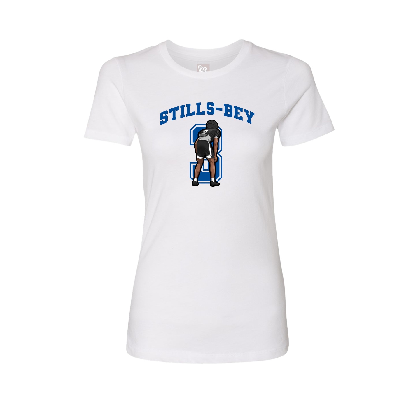 Fitted Women's Tee — Number in White